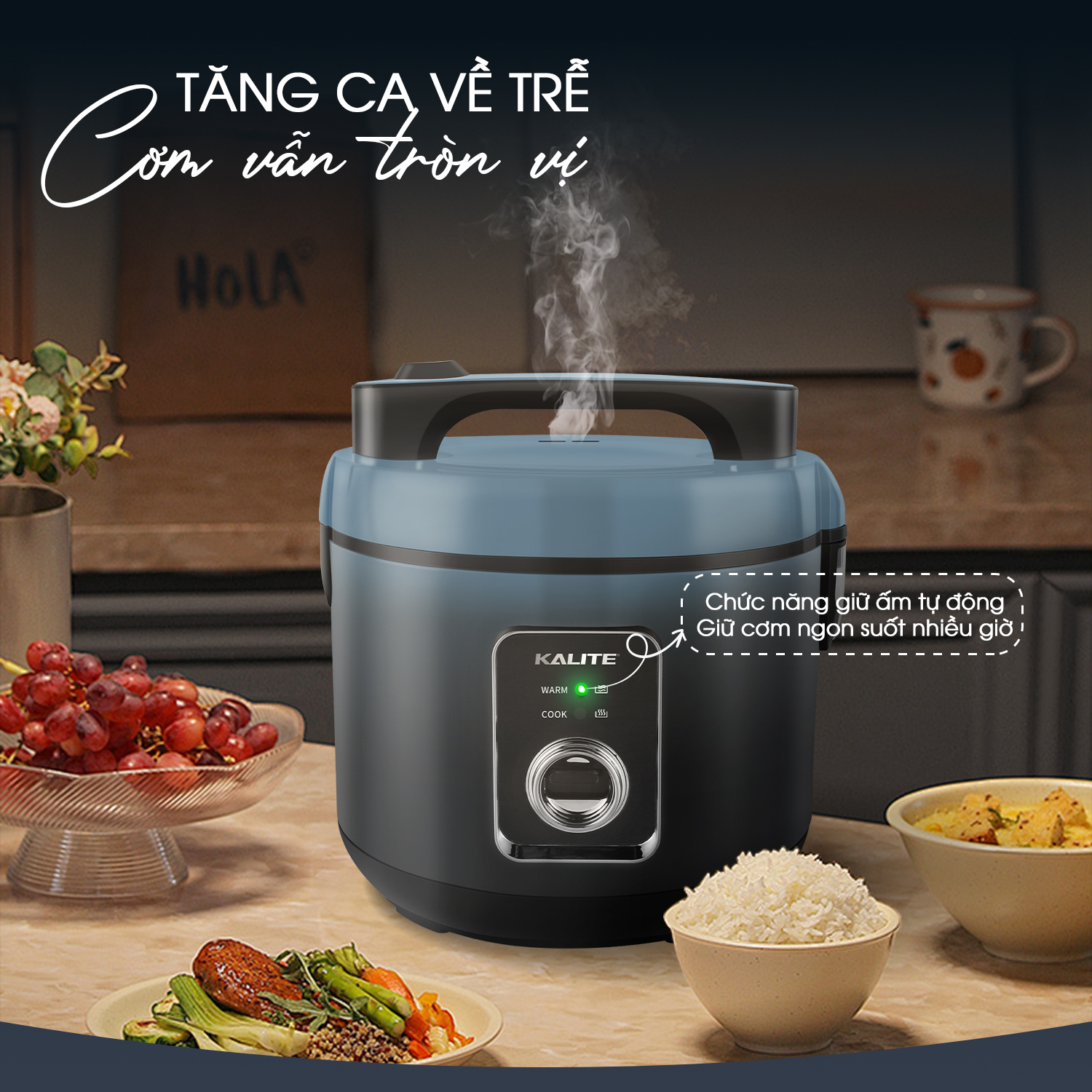 Nồi cơm điện KALITE KRC6018 700W chống dính dung tích 1,8L - Ảnh 8