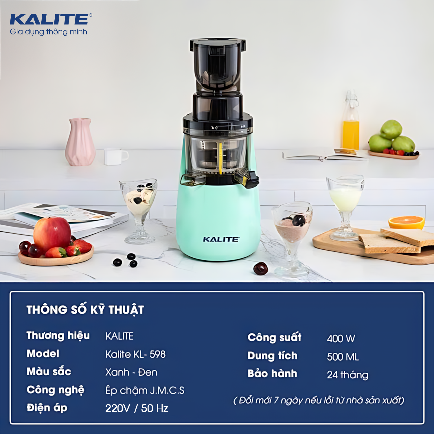 Máy ép chậm KALITE KL-598 cao cấp, sản xuất Thái Lan - Ảnh 3