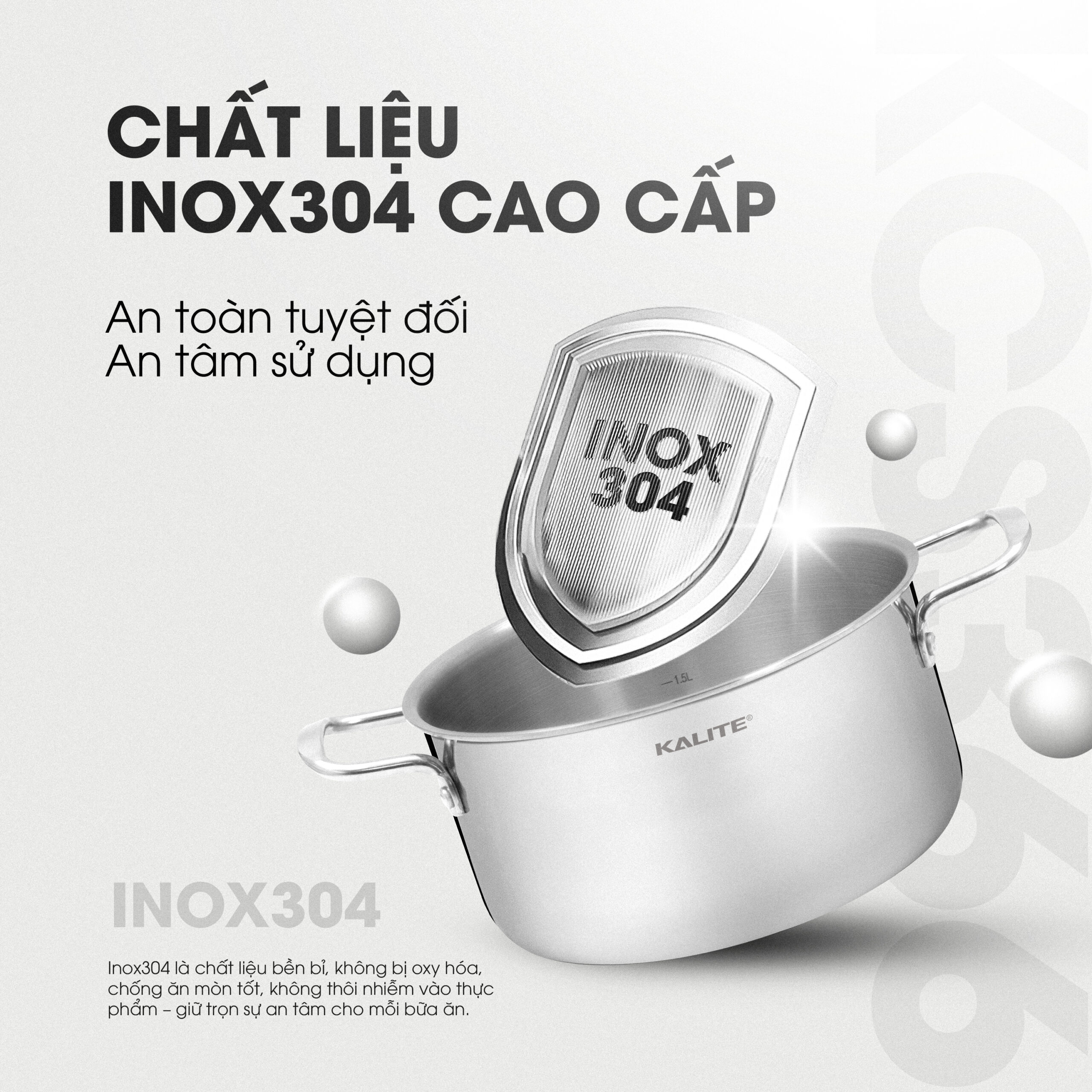 Bộ 3 nồi inox liền khối KALITE KCS366 - Bộ 3 size 18-20-24cm - Ảnh 3