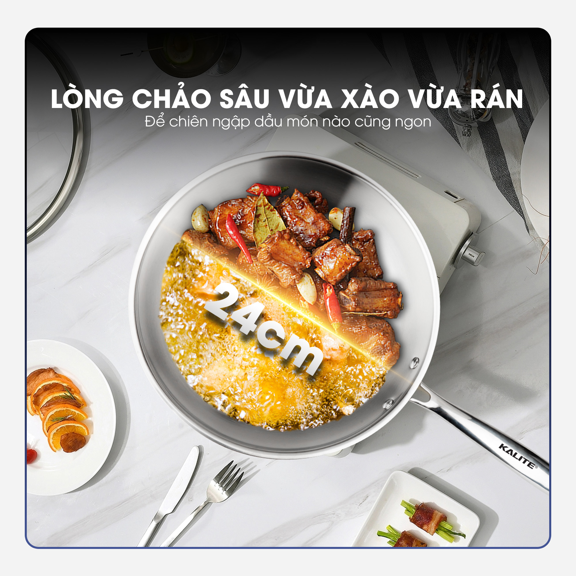 Chảo inox nguyên khối TRIPRO KALITE KL825 - Ảnh 13