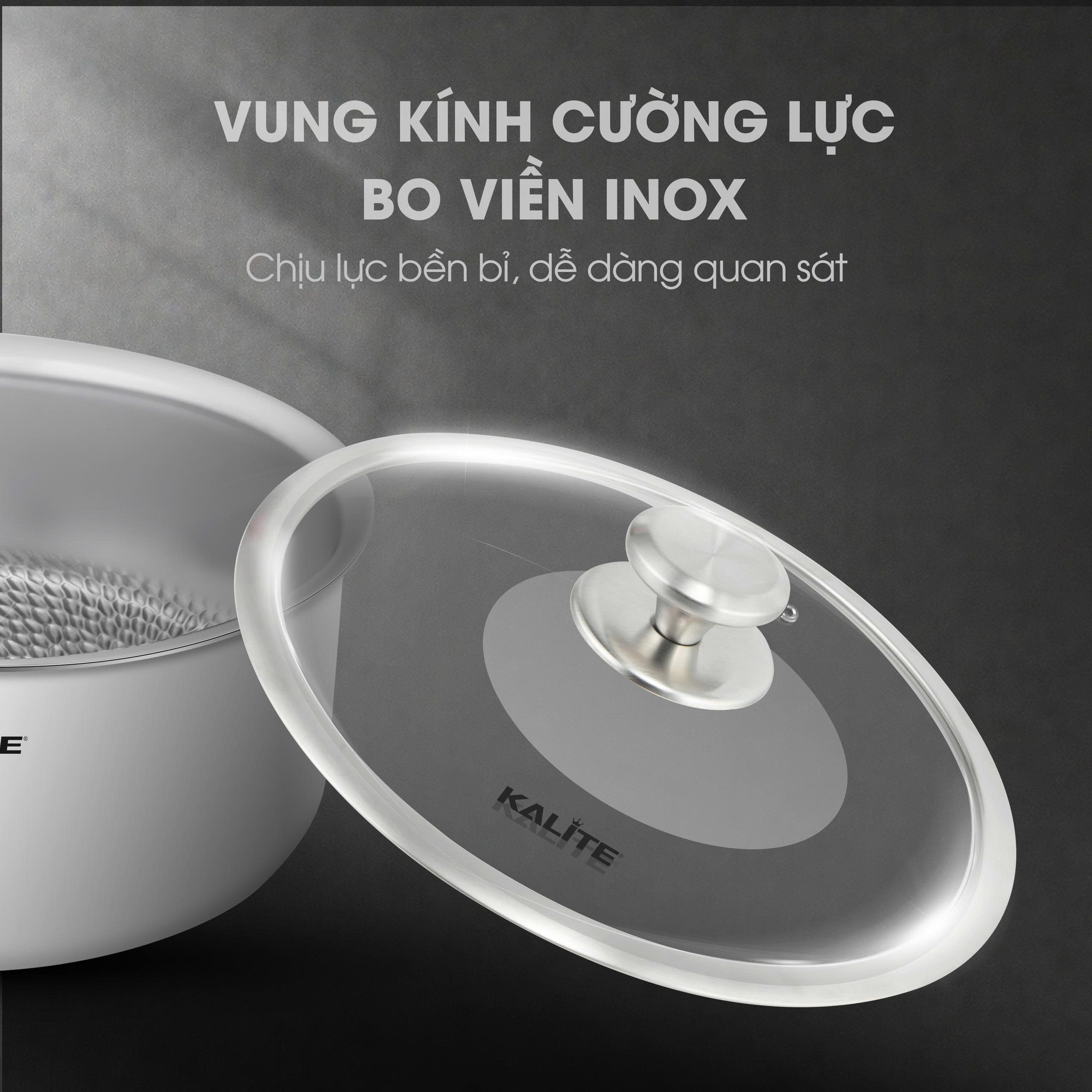 Bộ nồi chảo inox liền khối cán rời Kalite Lumia KCS568 công nghệ vân vảy cá - Ảnh 7