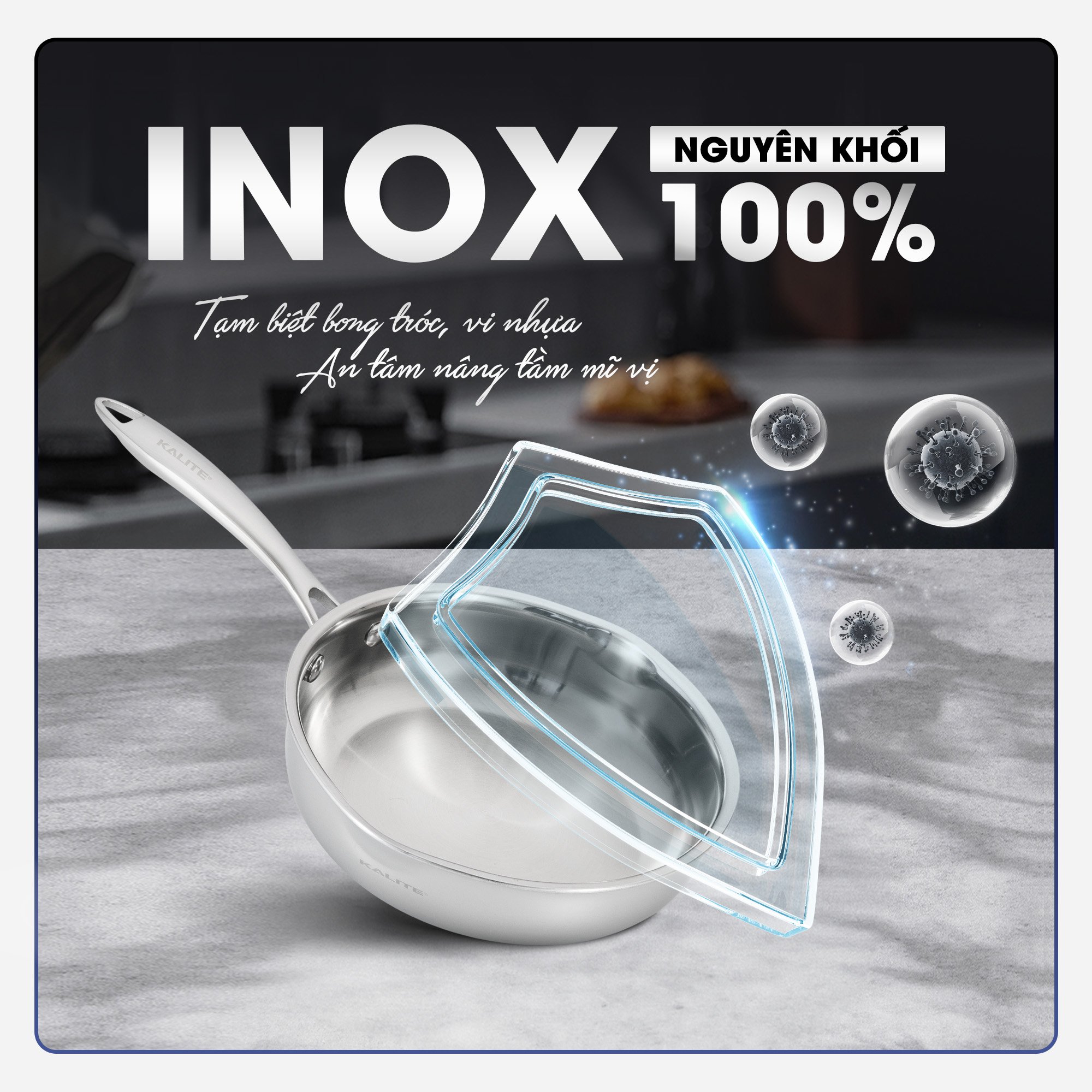 Chảo inox nguyên khối TRIPRO KALITE KL826V chống dính tự thân - Ảnh 4