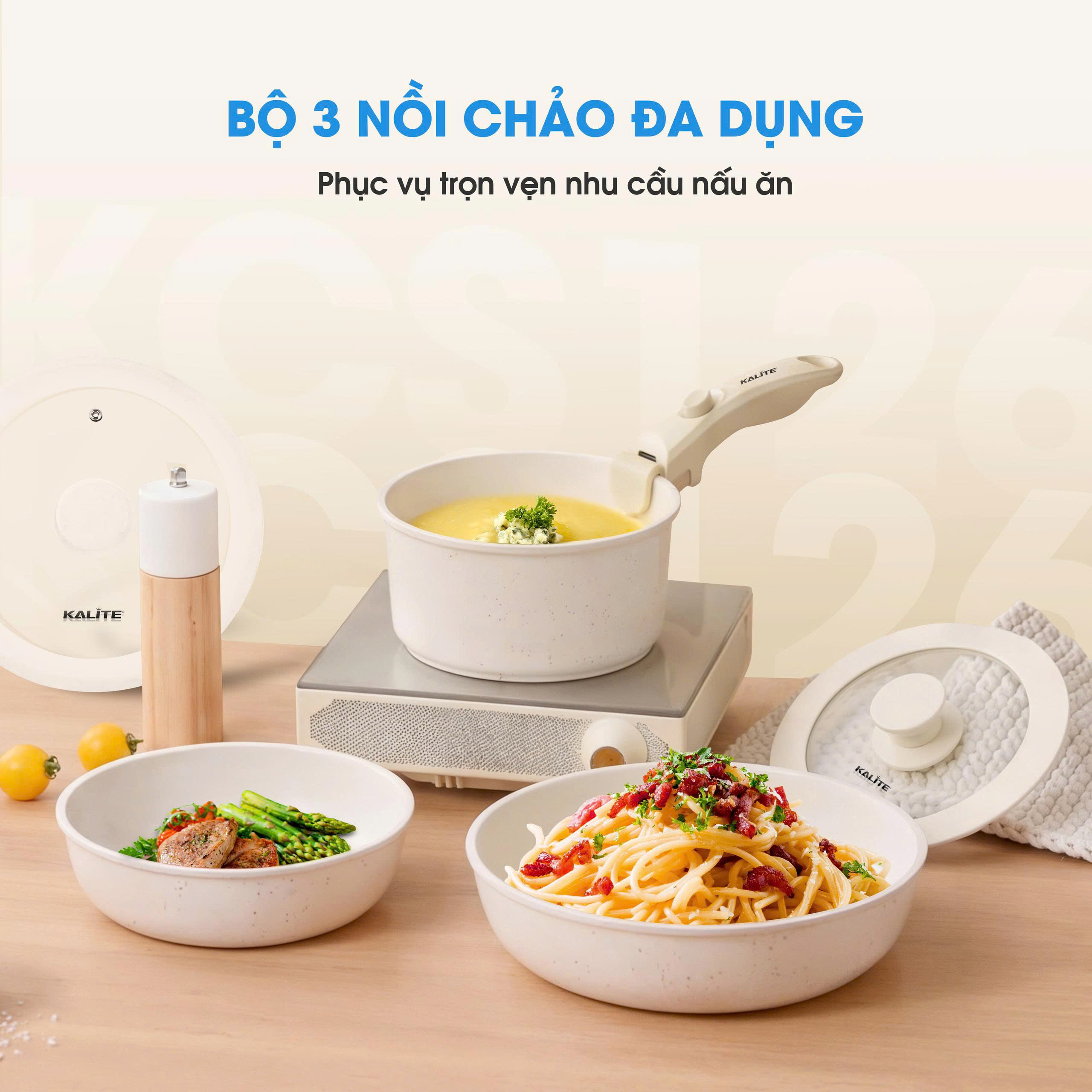 Bộ nồi chảo cán rời Kalite Heritage KCS126 thiết kế 6 món - Ảnh 3