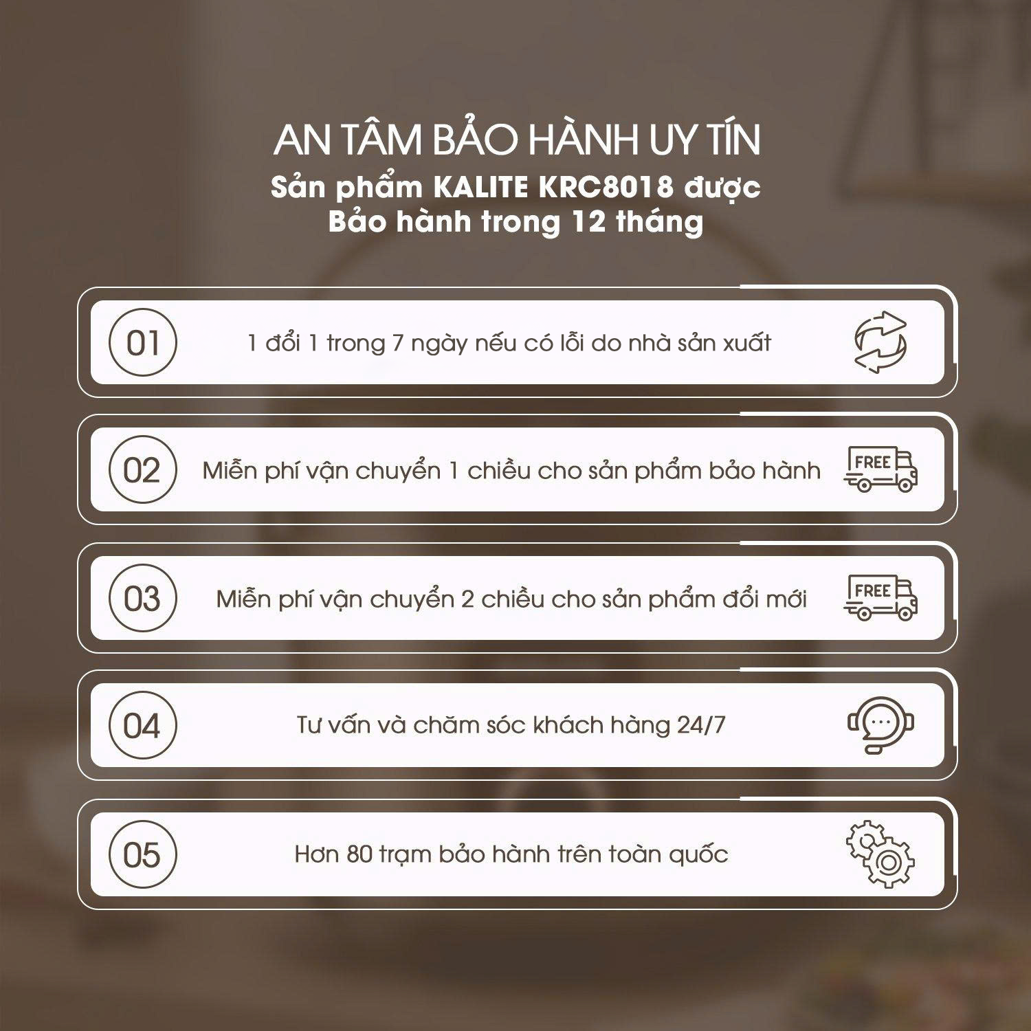 Nồi cơm điện KALITE KRC8018 lòng gốm Ceramic chống dính chống xước - Ảnh 16