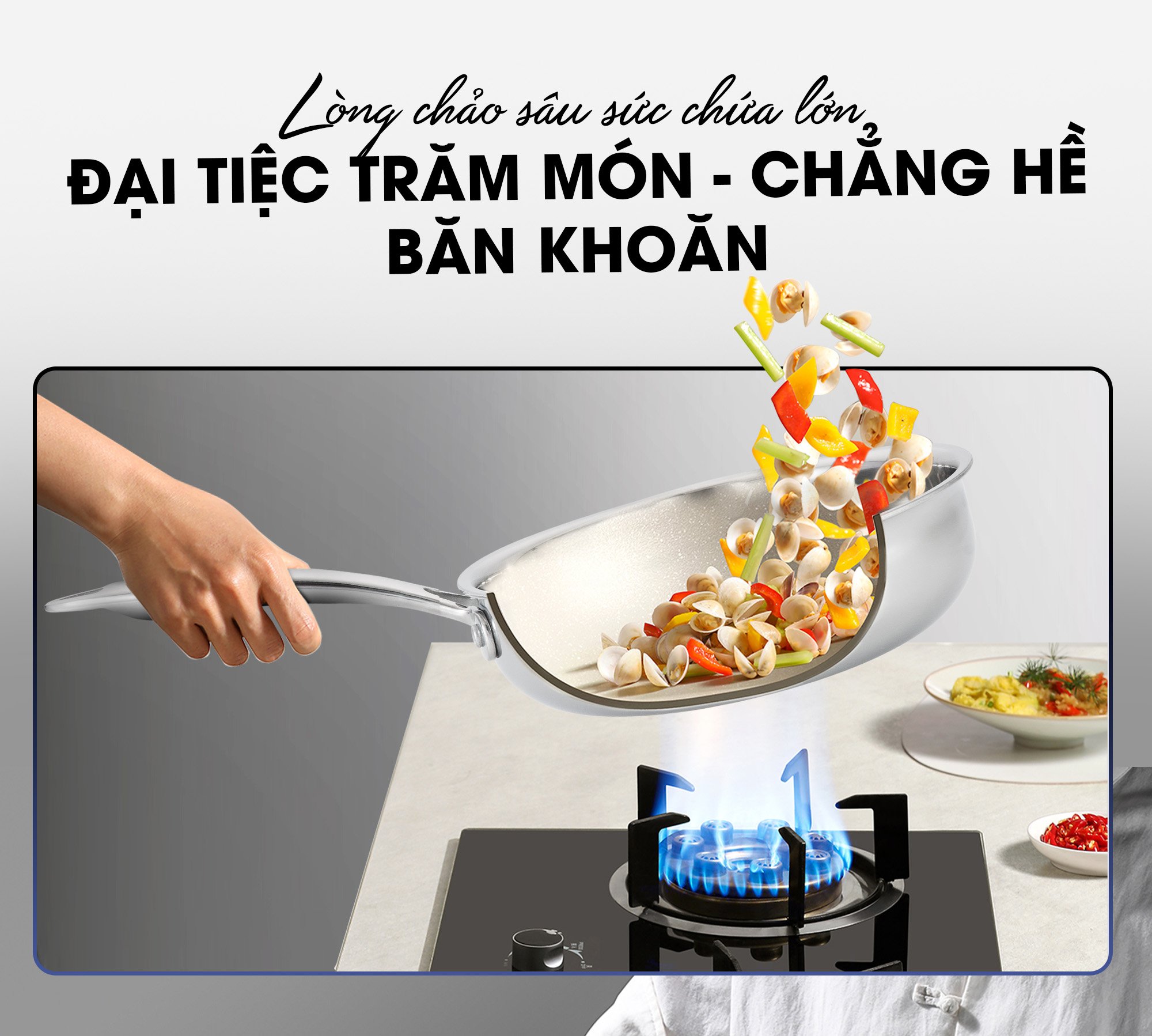Chảo inox nguyên khối TRIPRO KALITE KL826V chống dính tự thân - Ảnh 12