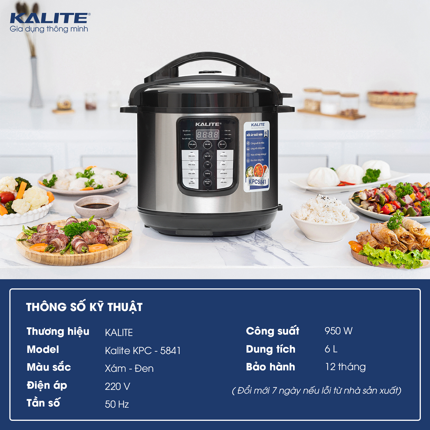 Nồi áp suất điện Kalite KPC5841 đa chức năng - Ảnh 2