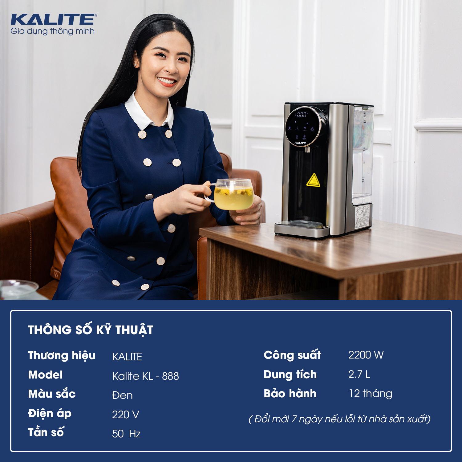 Bình thủy điện KALITE KL-888 tự động lọc đun sôi - Ảnh 2