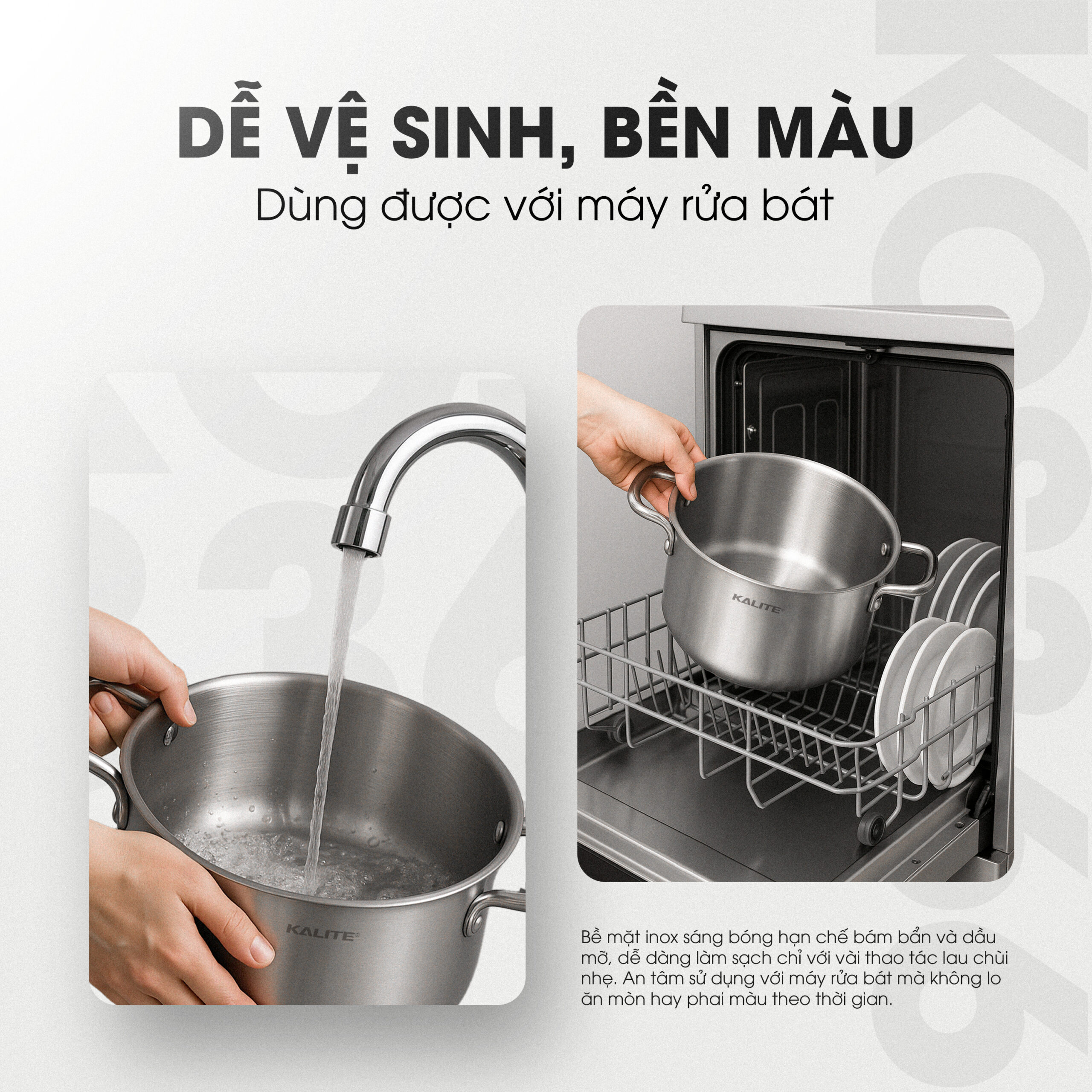 Bộ 3 nồi inox liền khối KALITE KCS366 - Bộ 3 size 18-20-24cm - Ảnh 7