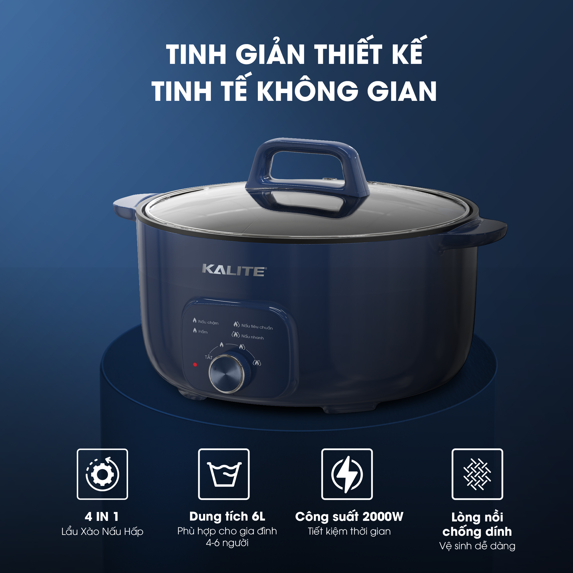 Nồi lẩu KALITE KL568 đa năng dung tích 6L - Ảnh 3