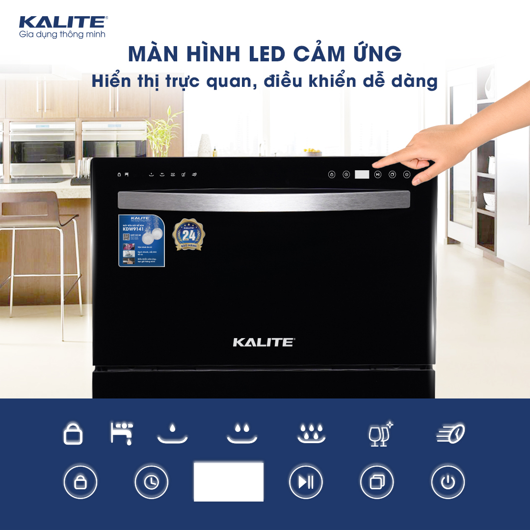 Máy rửa bát KALITE KDW9141 dung tích lớn, công suất mạnh làm sạch tối đa - Ảnh 8