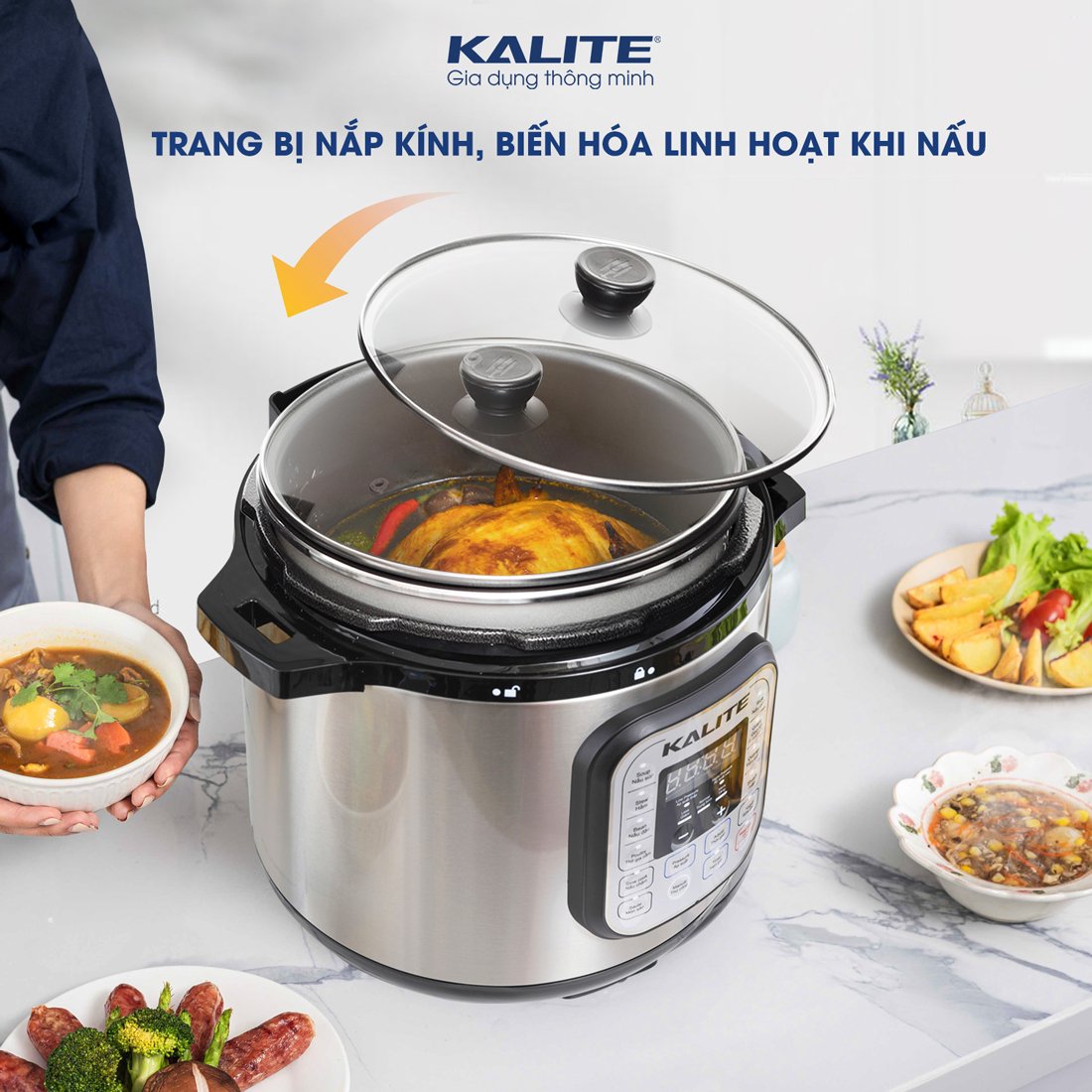 Nồi áp suất điện KALITE KL-636 đa năng 5in1, dung tích 6L - Ảnh 9