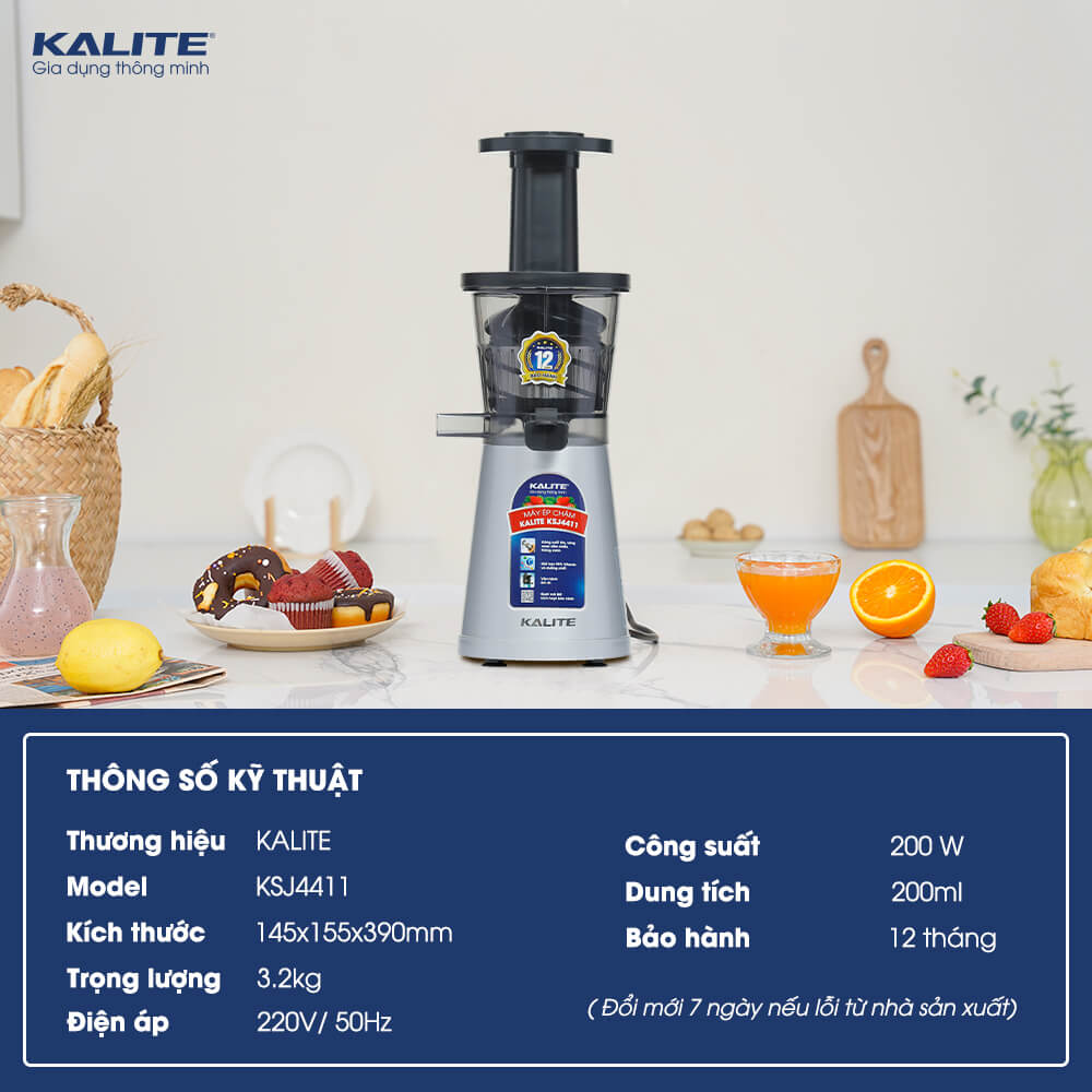 Máy ép chậm KALITE KSJ4411 công suất lớn ép kiệt bã - Ảnh 2
