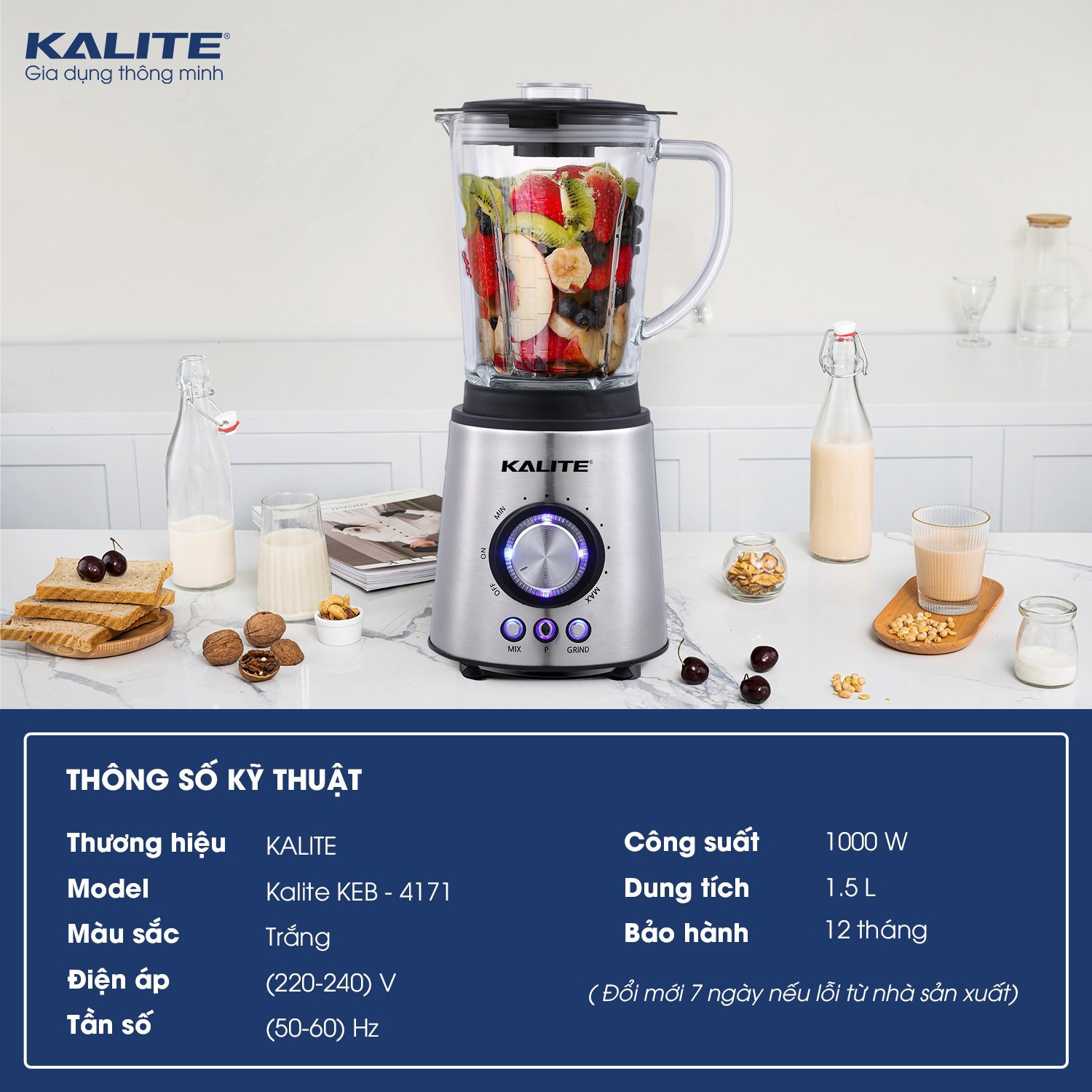 Máy xay sinh tố KALITE KEB4171 2 cối - Ảnh 2