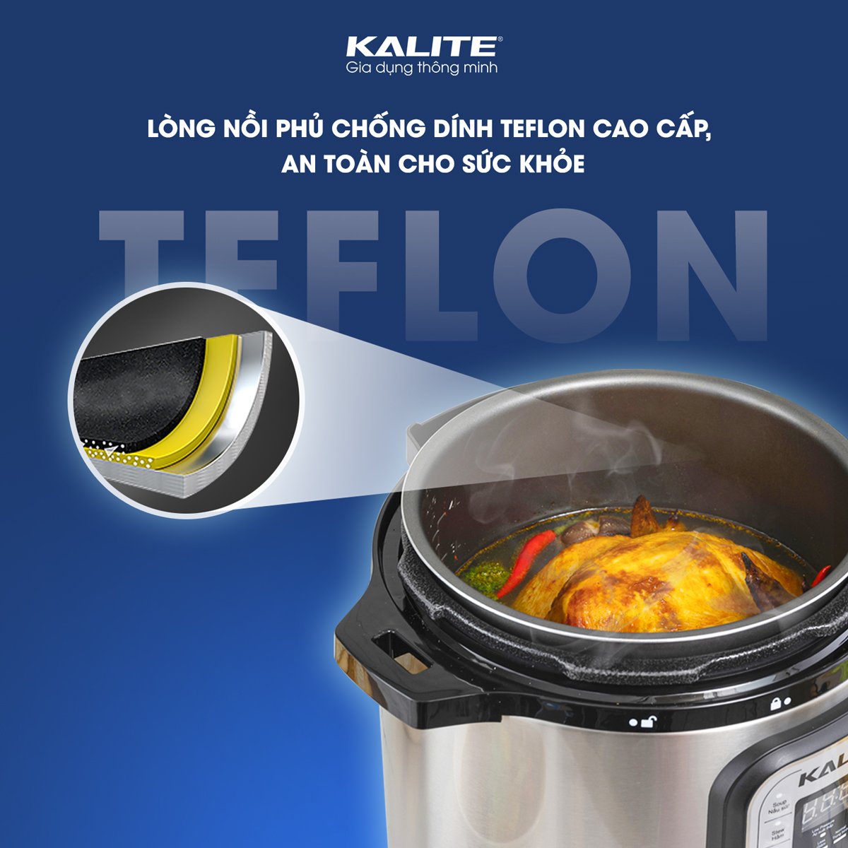 Nồi áp suất điện KALITE KL-636 đa năng 5in1, dung tích 6L - Ảnh 6
