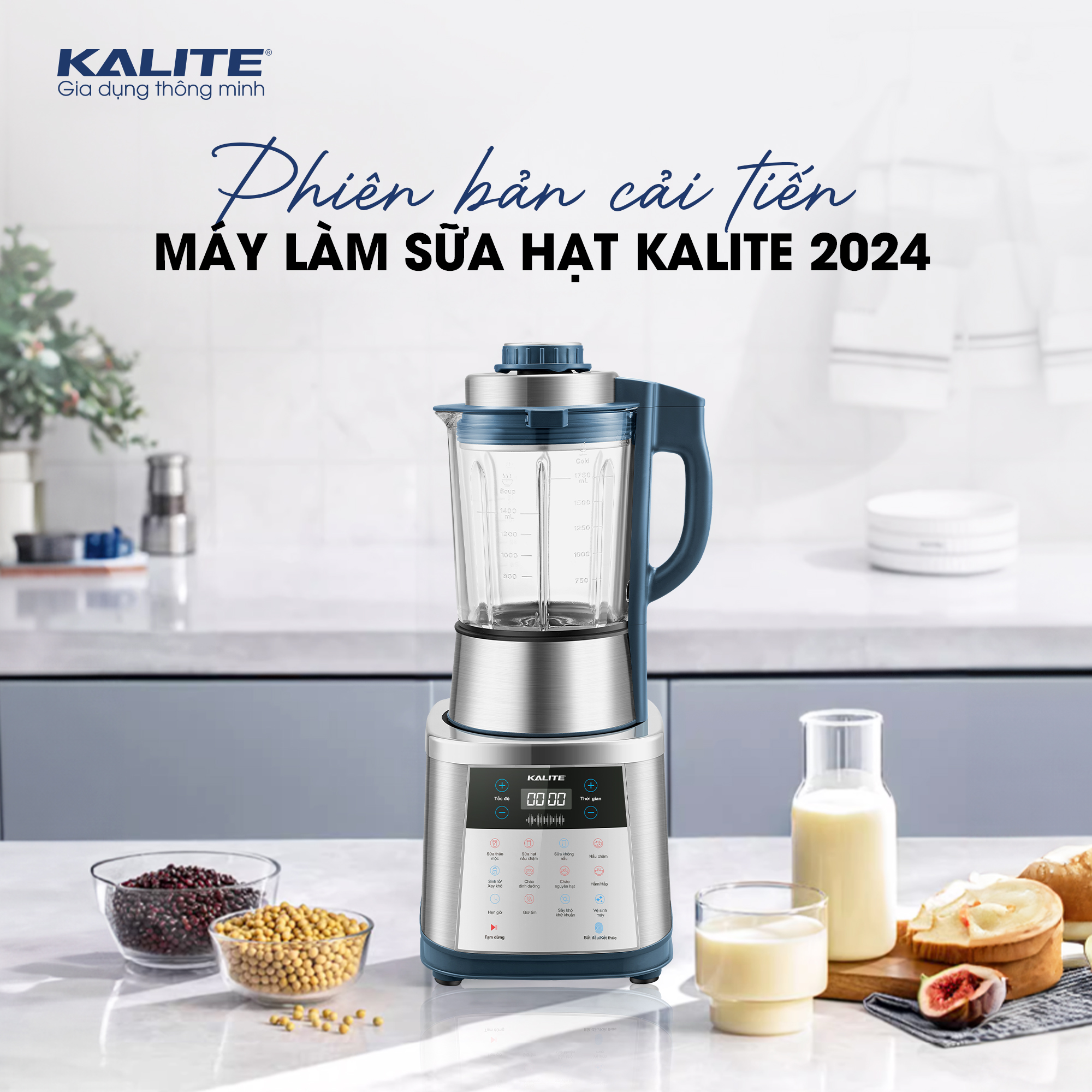 Máy làm sữa hạt KALITE KCBV8P bền bỉ chống trào đa năng 8in1 - Ảnh 3