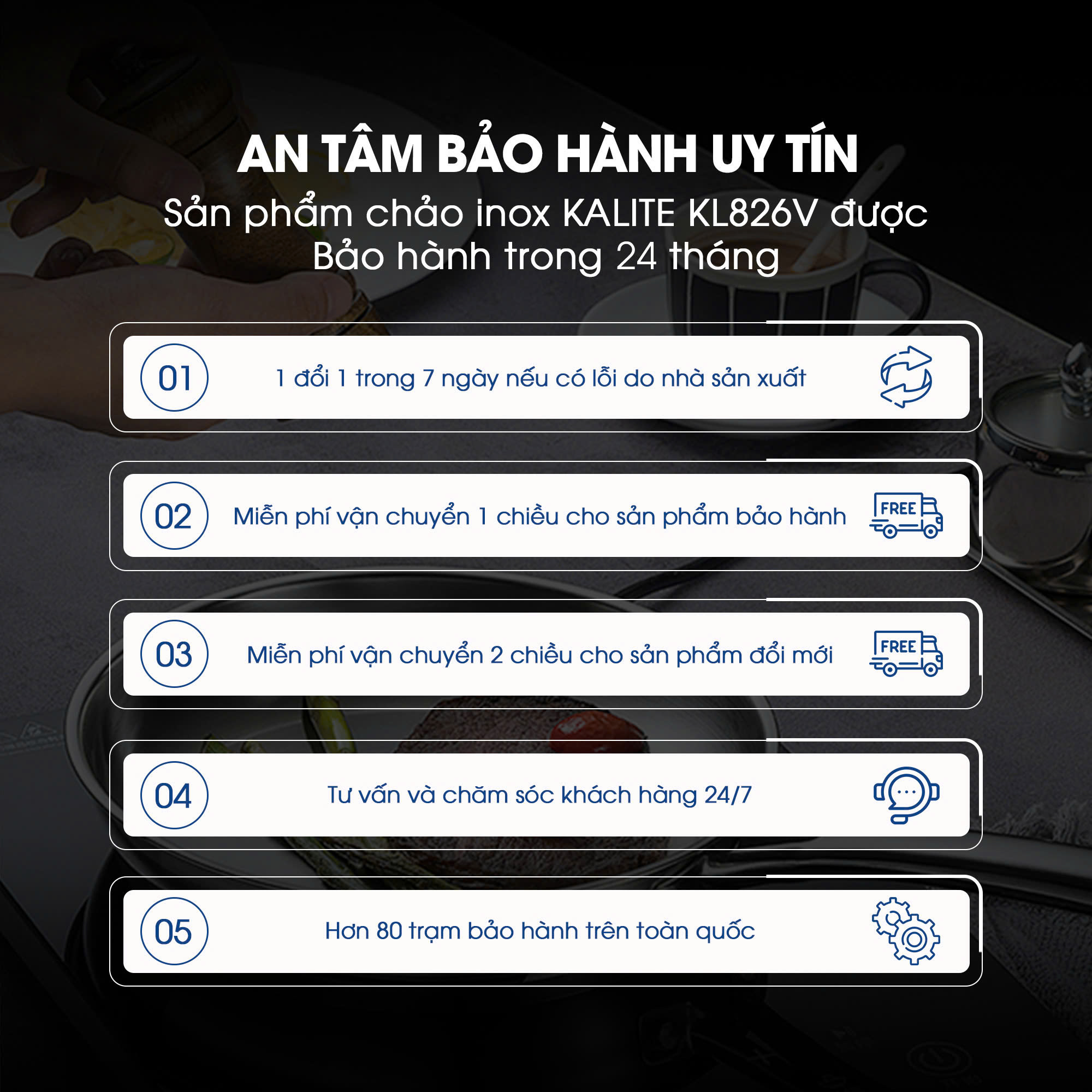 Chảo inox nguyên khối TRIPRO KALITE KL826V chống dính tự thân - Ảnh 15