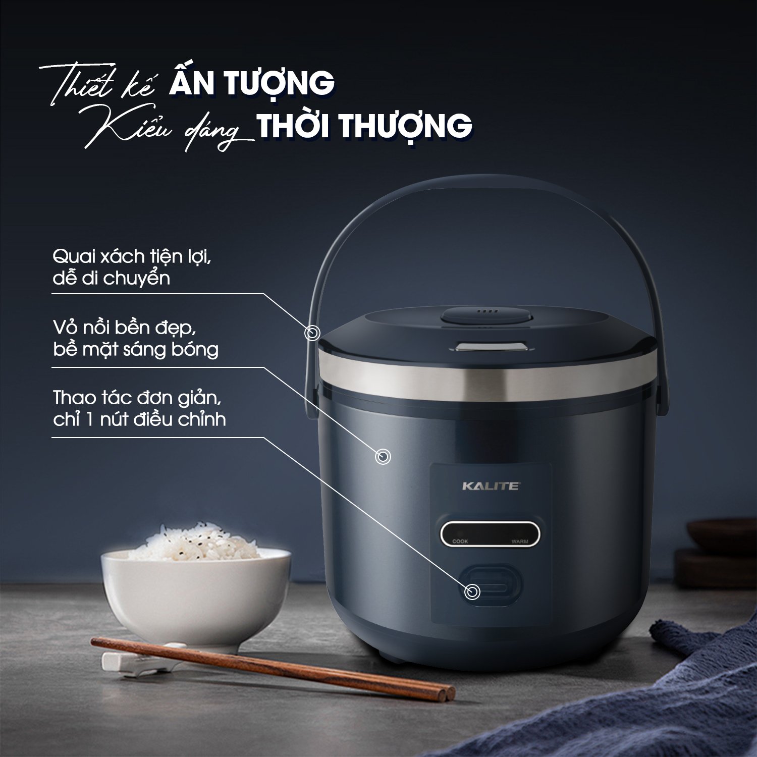 Nồi cơm điện KALITE KRC8218 đa chức năng nấu 1,8L - Ảnh 10
