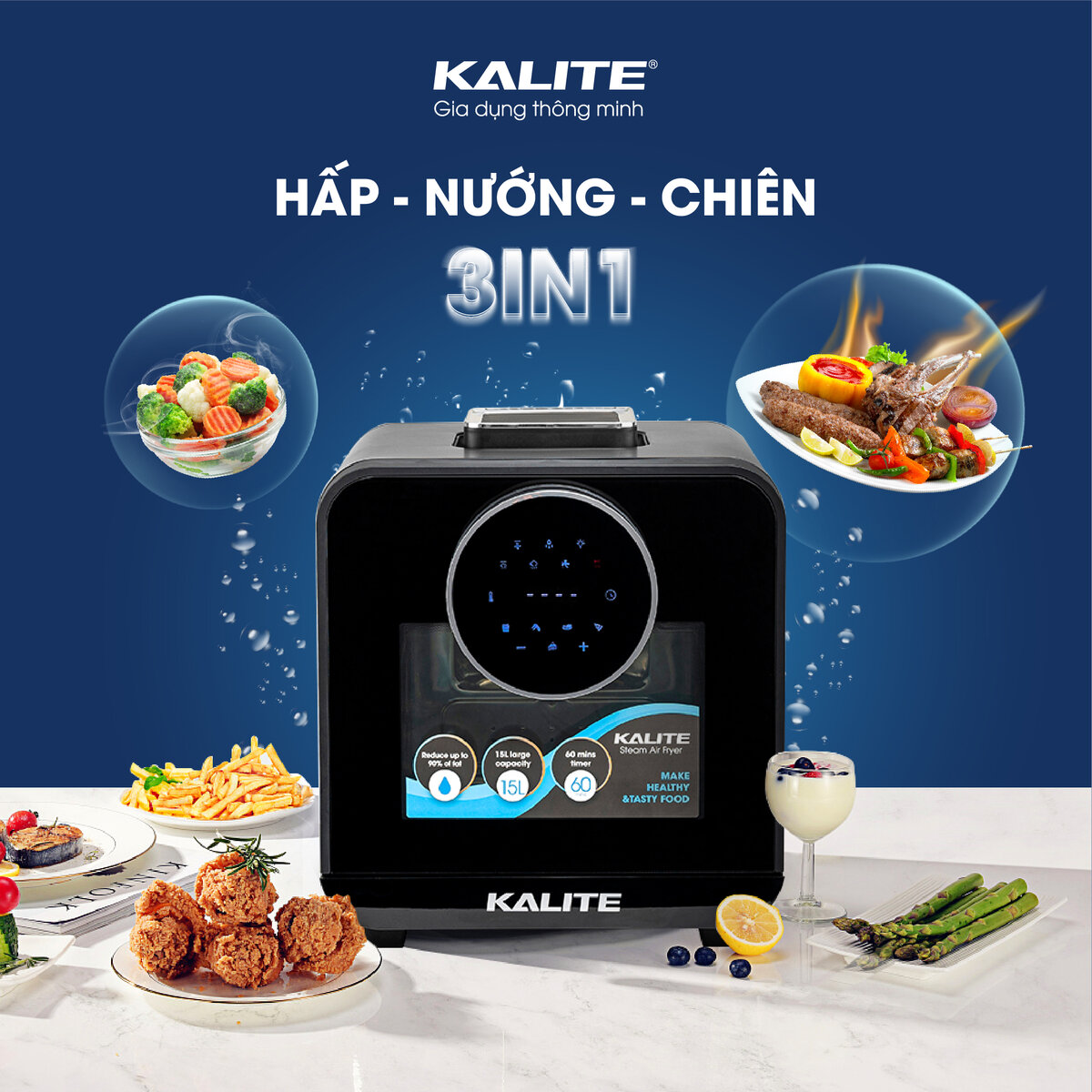 Nồi chiên hơi nước KALITE STEAM STAR 15 lít, đa năng - Ảnh 6