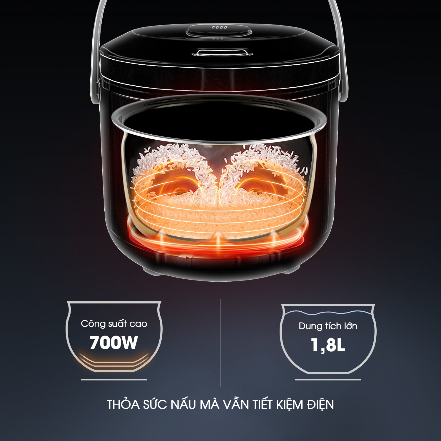 Nồi cơm điện KALITE KRC8218 đa chức năng nấu 1,8L - Ảnh 14