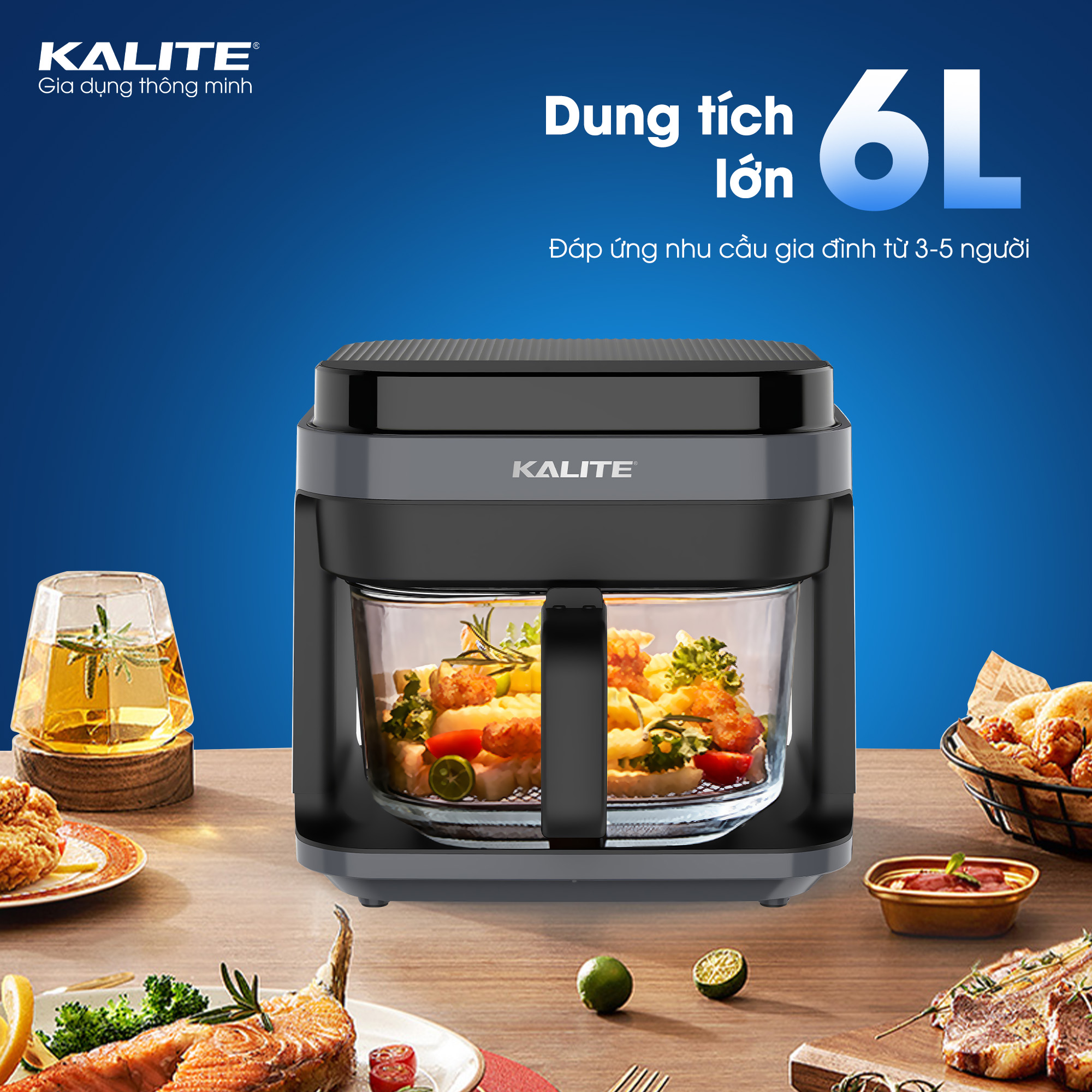 Nồi chiên không dầu KALITE KL6000 dung tích 6 Lít - Ảnh 2