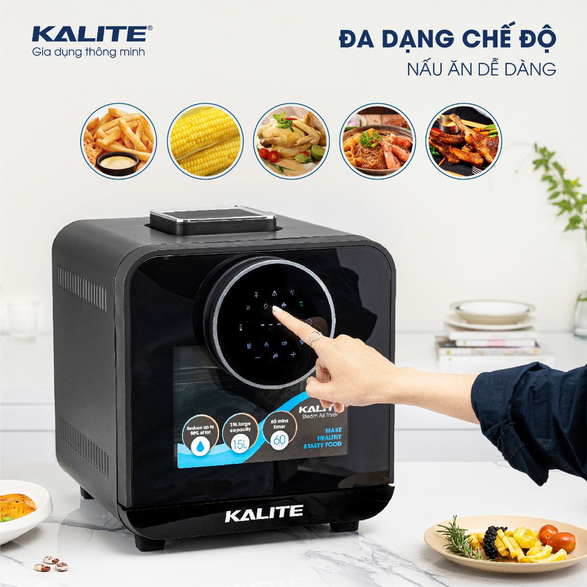 Nồi chiên hơi nước KALITE STEAM STAR 15 lít, đa năng - Ảnh 2
