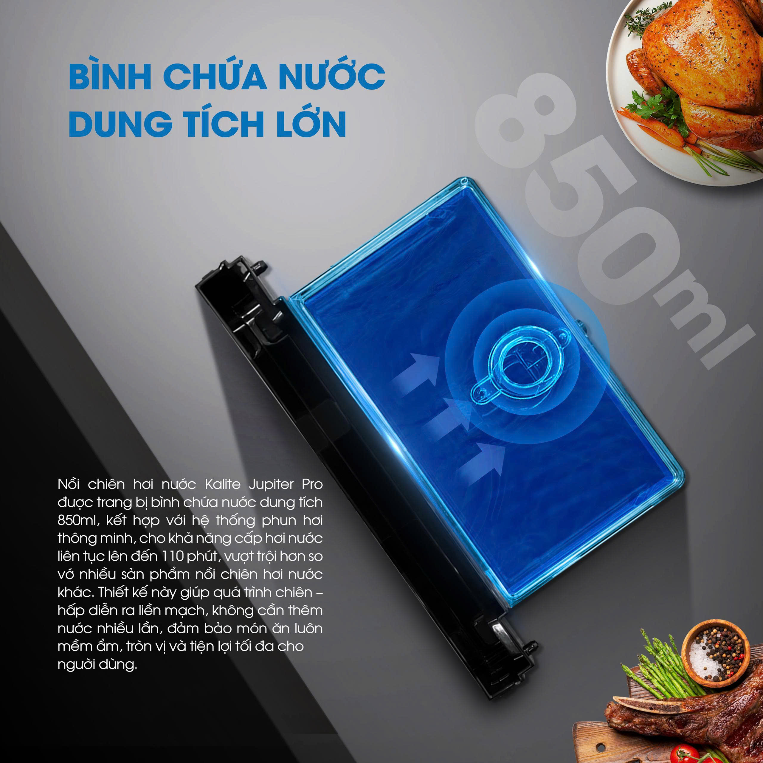 Nồi chiên hơi nước Kalite Jupiter Pro, công nghệ hơi nước 3S siêu tốc - 18L - Ảnh 6