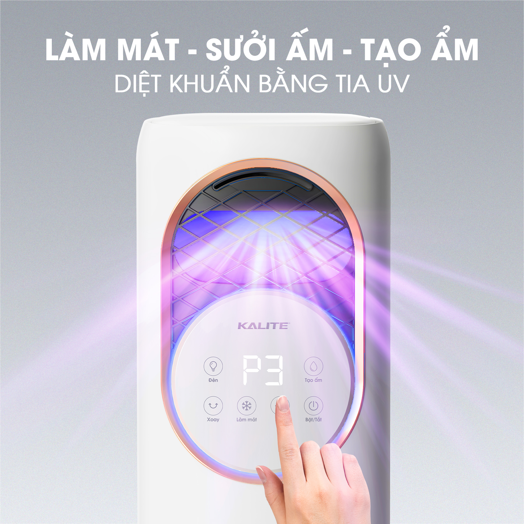 Quạt sưởi All in One KSA368 làm mát, sưởi, tạo ẩm, diệt khuẩn - Ảnh 4