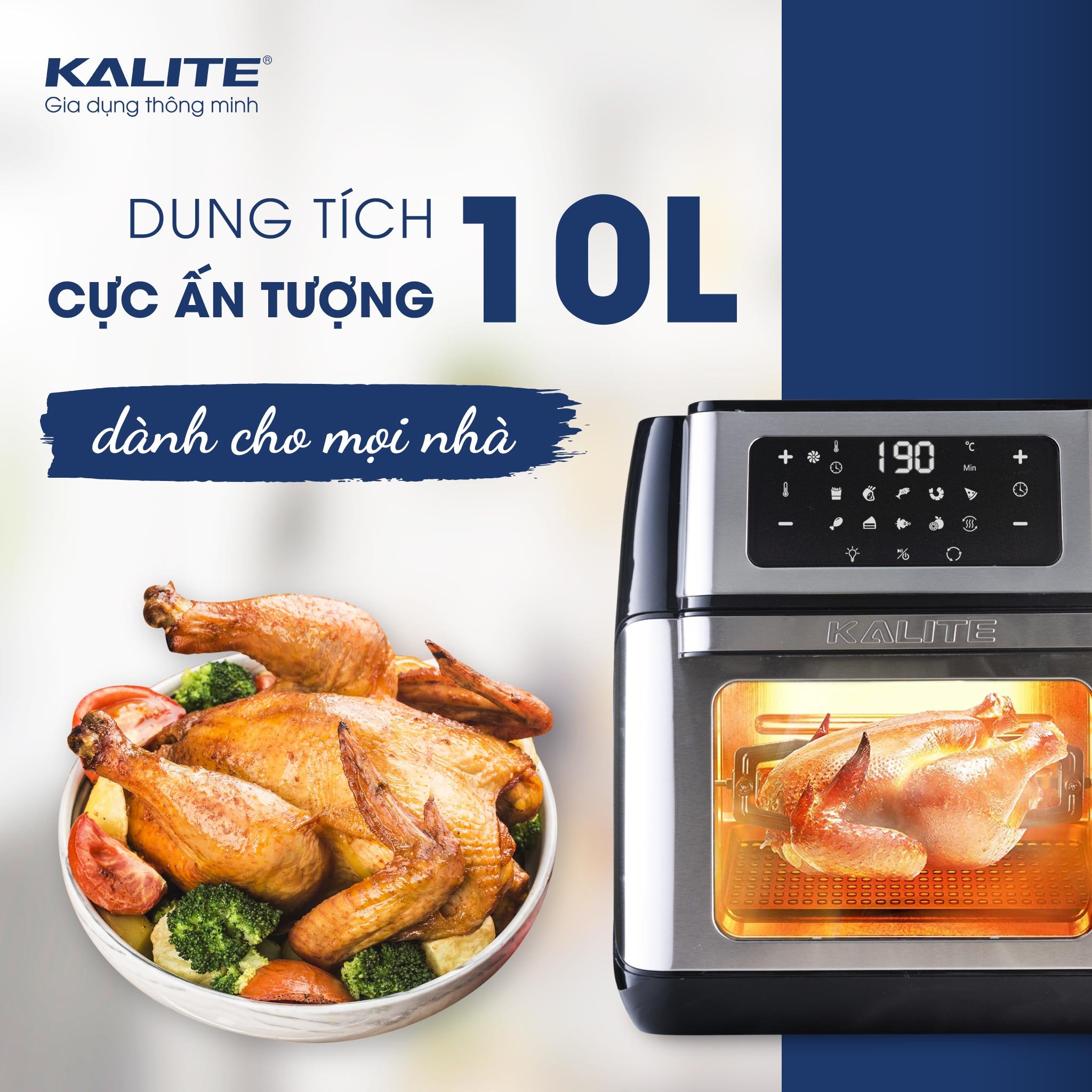 Nồi chiên không dầu KALITE Q10 10 lít, trục xiên quay, nhiều phụ kiện - Ảnh 7
