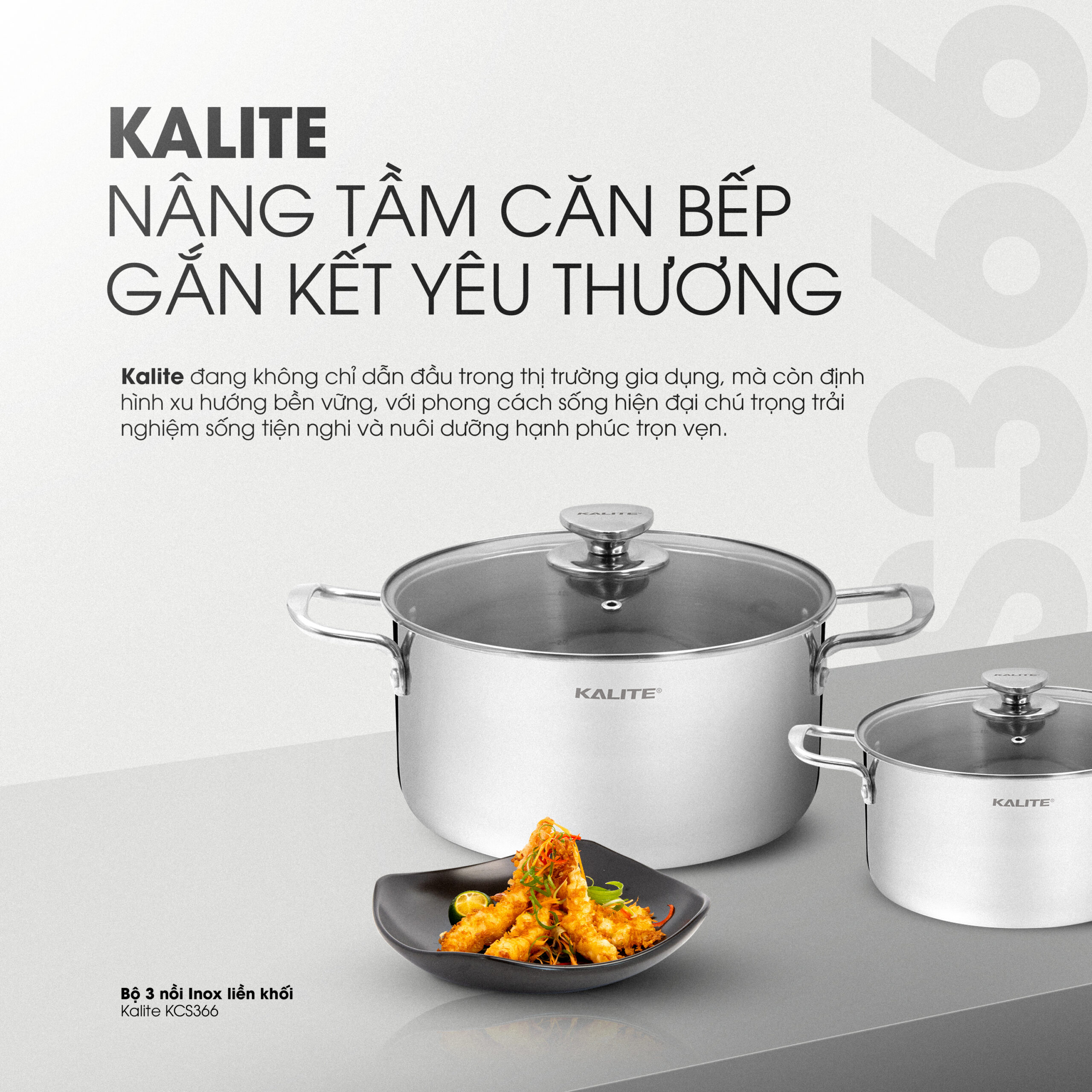 Bộ 3 nồi inox liền khối KALITE KCS366 - Bộ 3 size 18-20-24cm - Ảnh 18