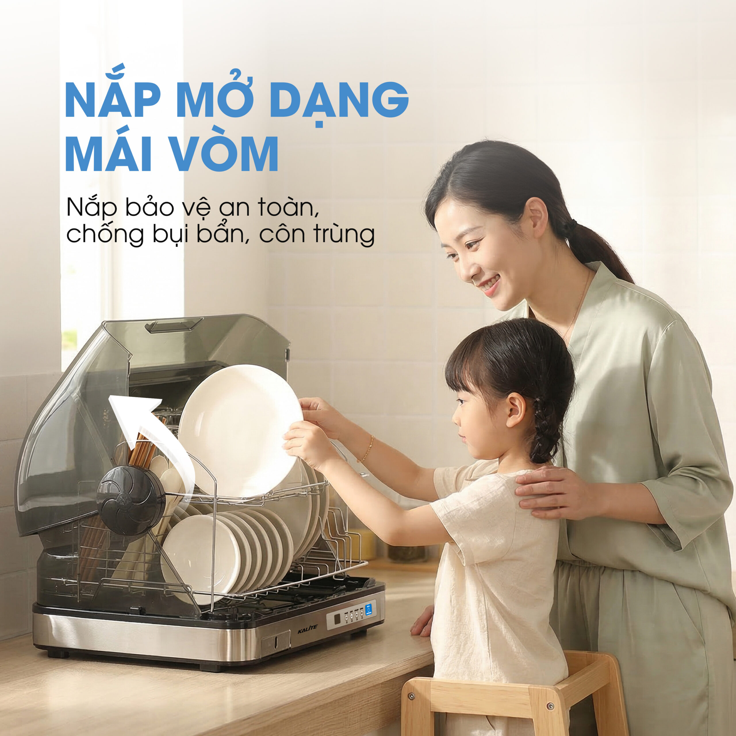 Máy diệt khuẩn bát đĩa Kalite Crystal Dry sấy khô, khử khuẩn UV - Ảnh 10