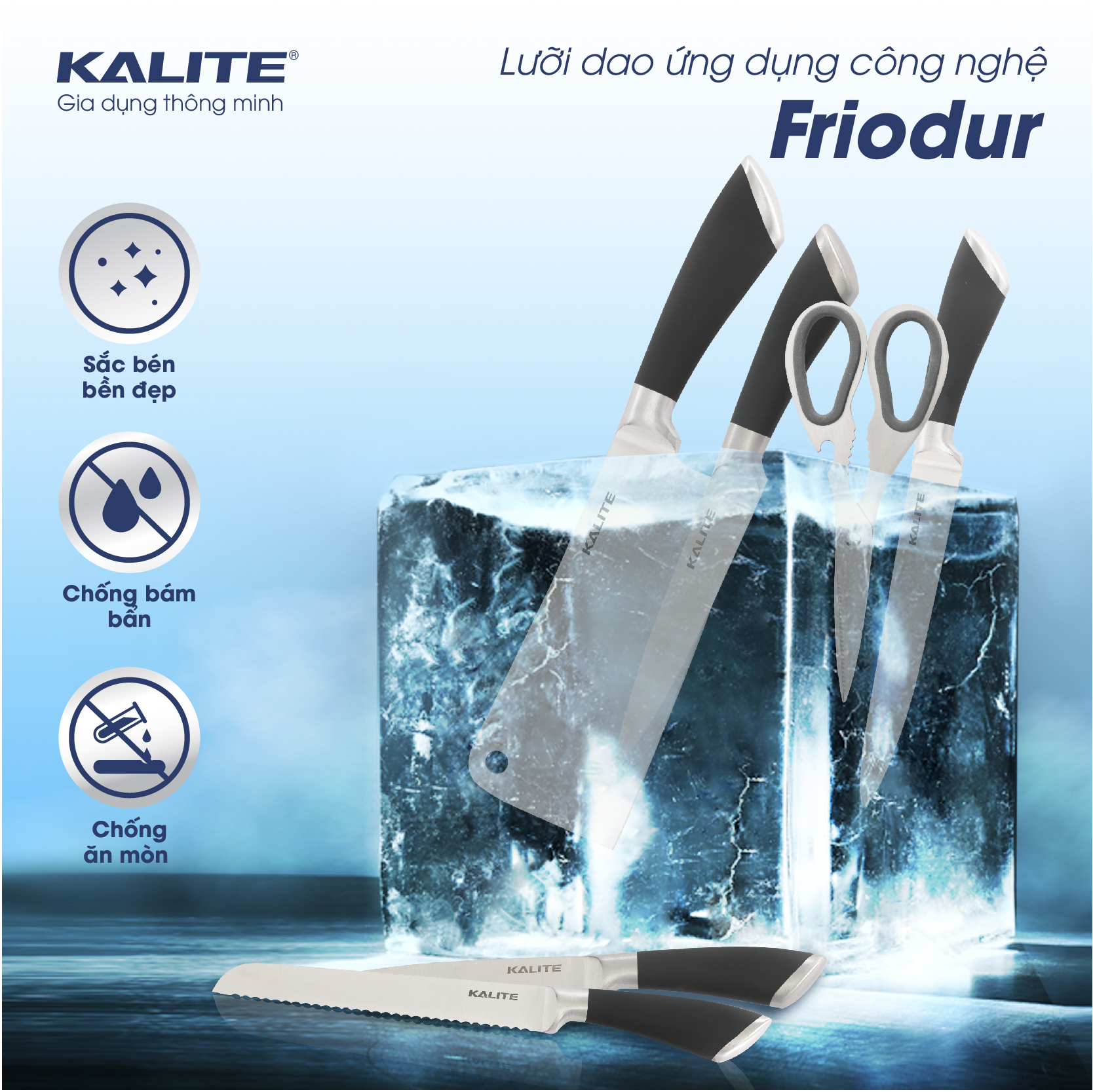 Bộ dao 6 món KALITE KL-191 Inox cao cấp, bền sắc - Ảnh 7