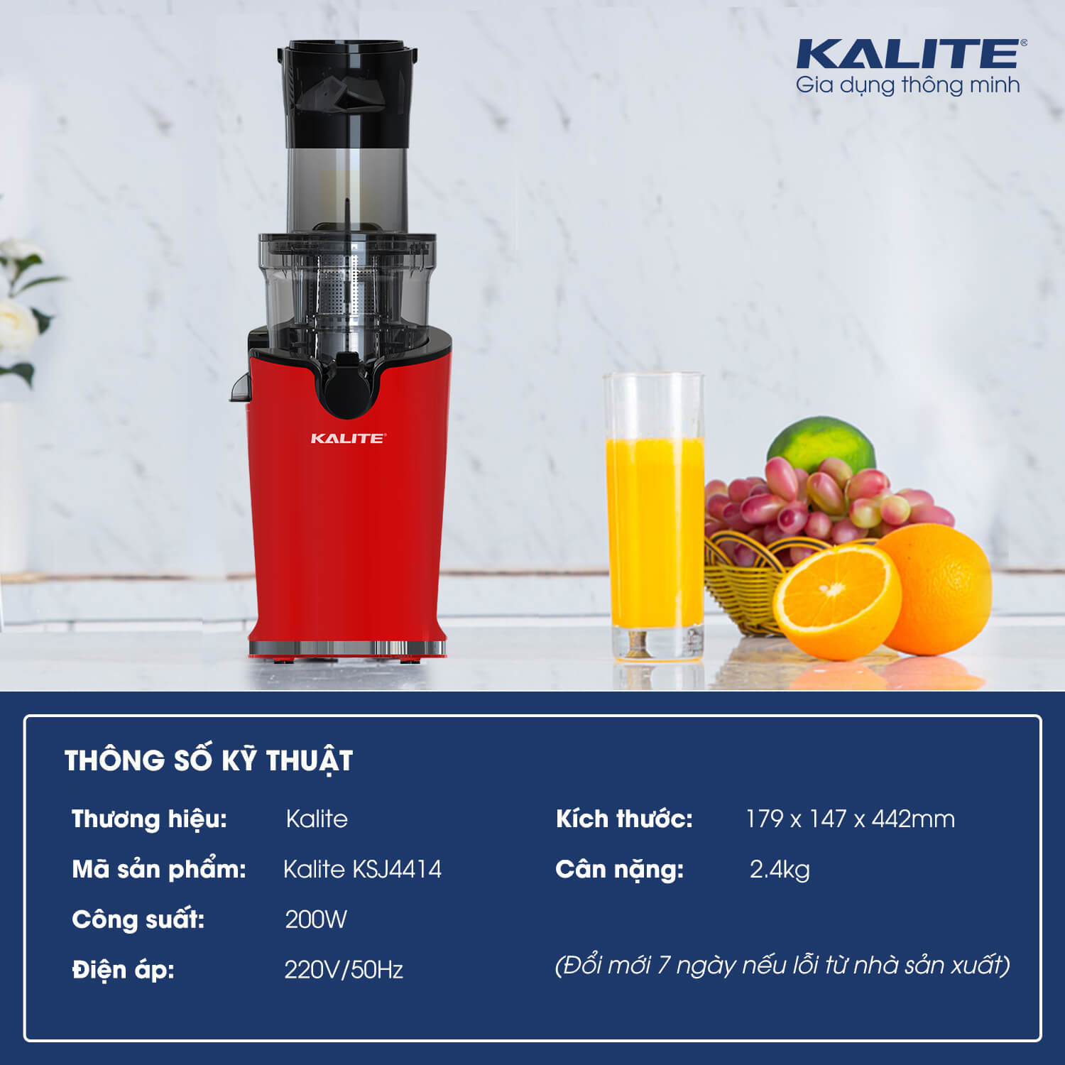 Máy ép chậm KALITE KSJ4414 ép đa dạng giữ nguyên dưỡng chất - Ảnh 2