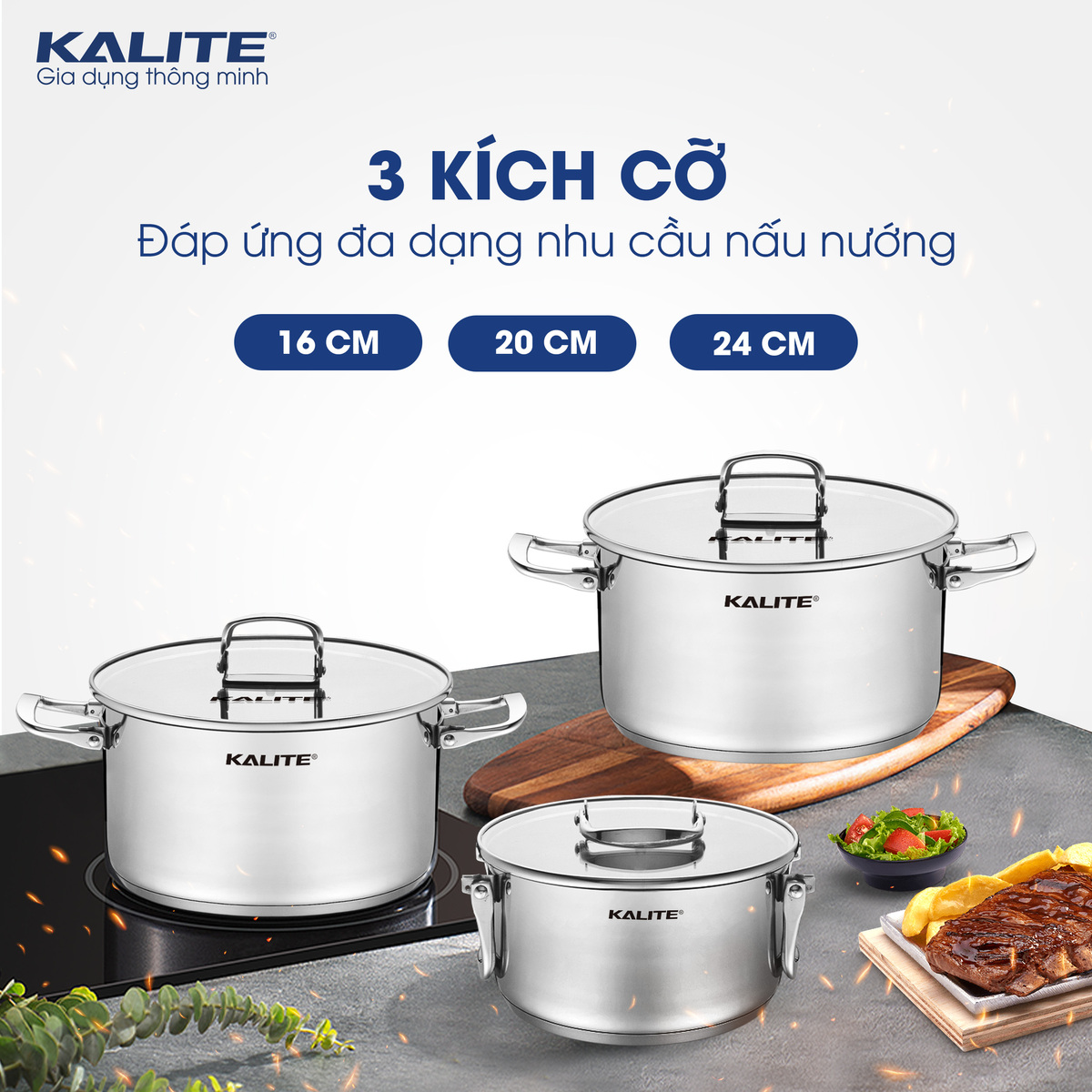 Bộ 3 nồi KALITE KL381 bền bỉ đáp ứng mọi nhu cầu nấu nướng - Ảnh 7