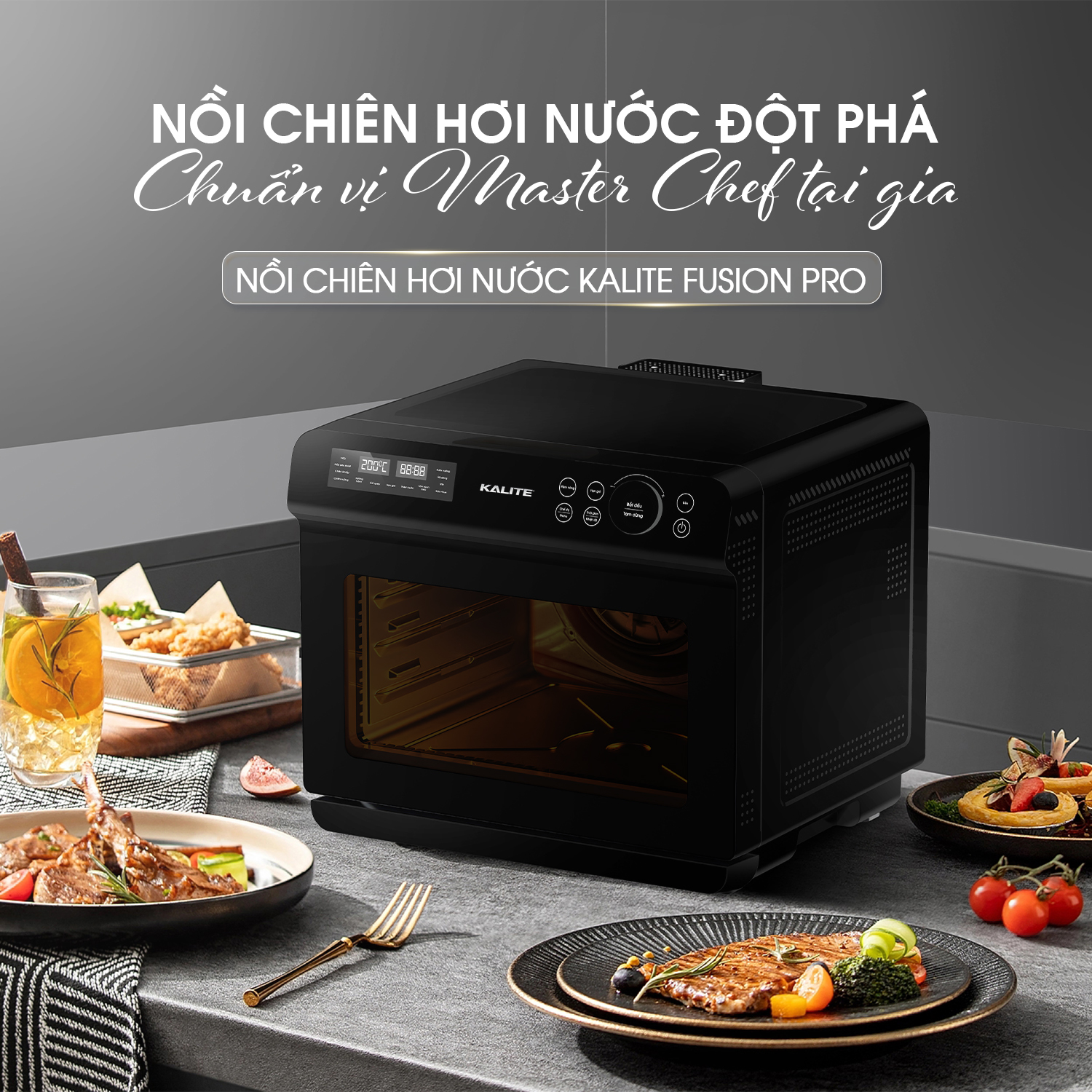 Nồi chiên hơi nước KALITE STEAM FUSION PRO, 4in1 - 20L - Ảnh 3