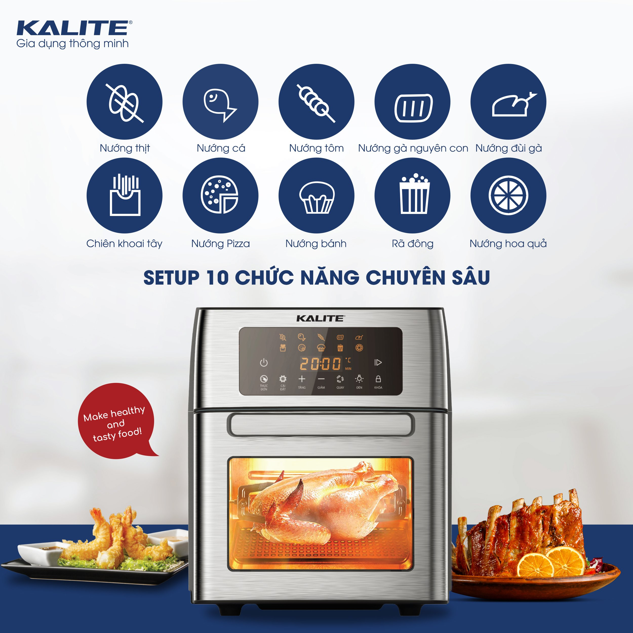 Nồi chiên không dầu KALITE KL-1500 15 lít - Ảnh 3