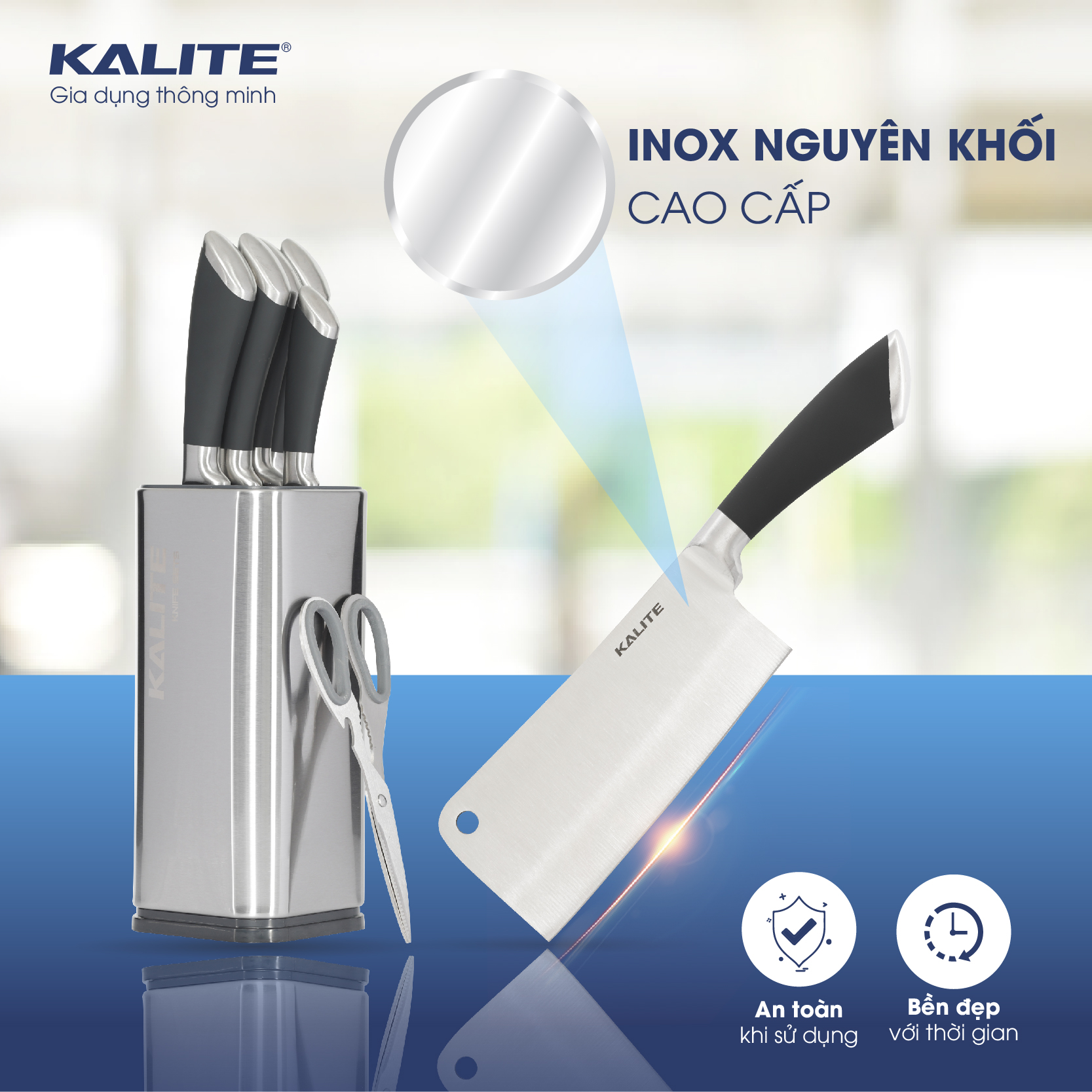 Bộ dao 6 món KALITE KL-191 Inox cao cấp, bền sắc - Ảnh 8