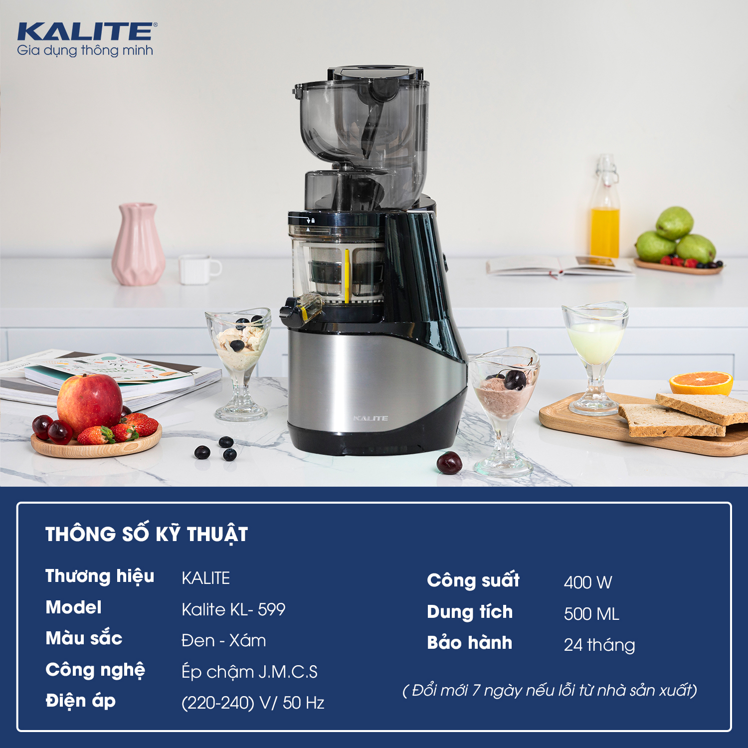 Máy ép chậm KALITE KL-599 cao cấp, sản xuất Thái Lan - Ảnh 2