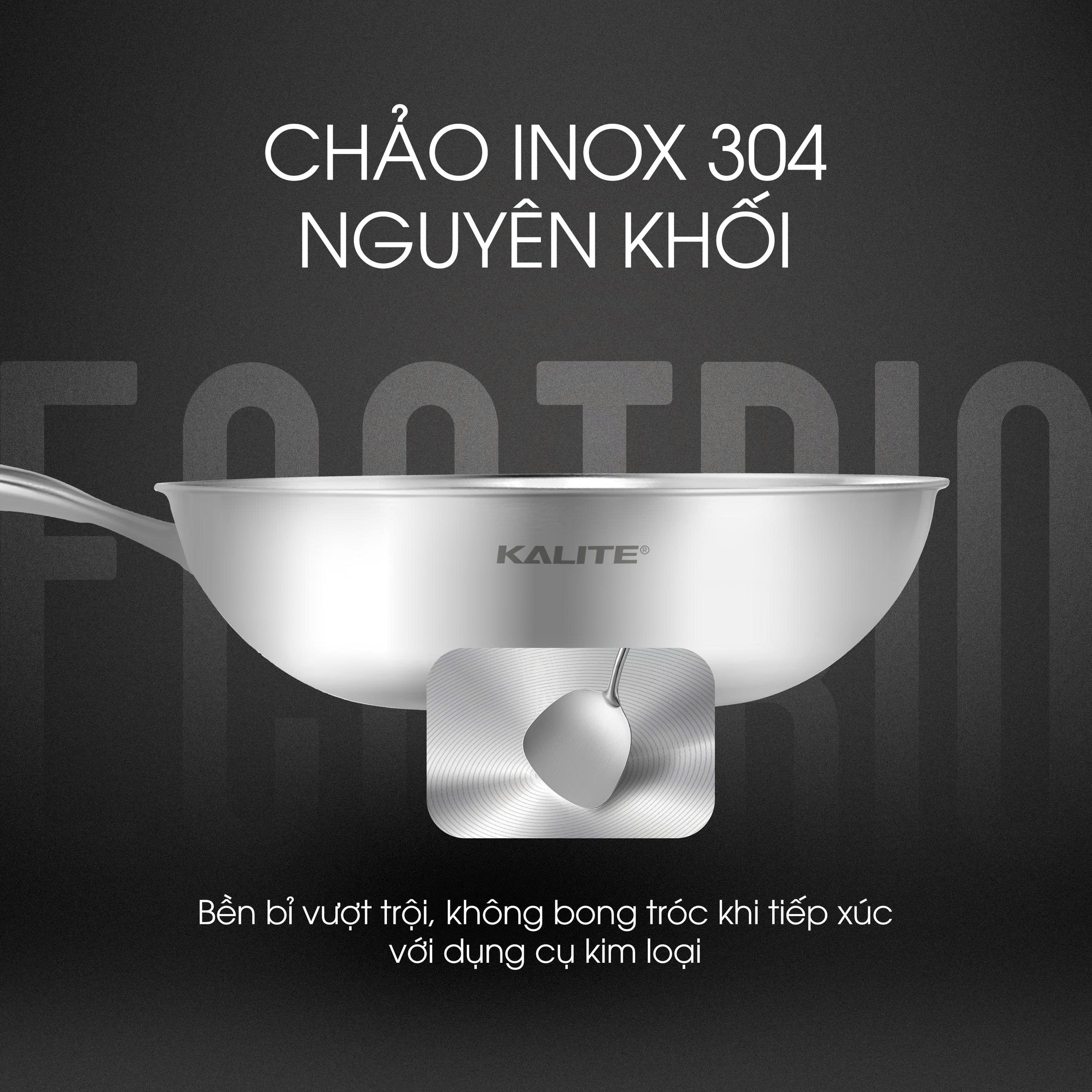 Bộ nồi chảo inox liền khối KALITE ECO Trio, inox 304 an toàn ,3 lớp bắt từ tốt - Ảnh 3