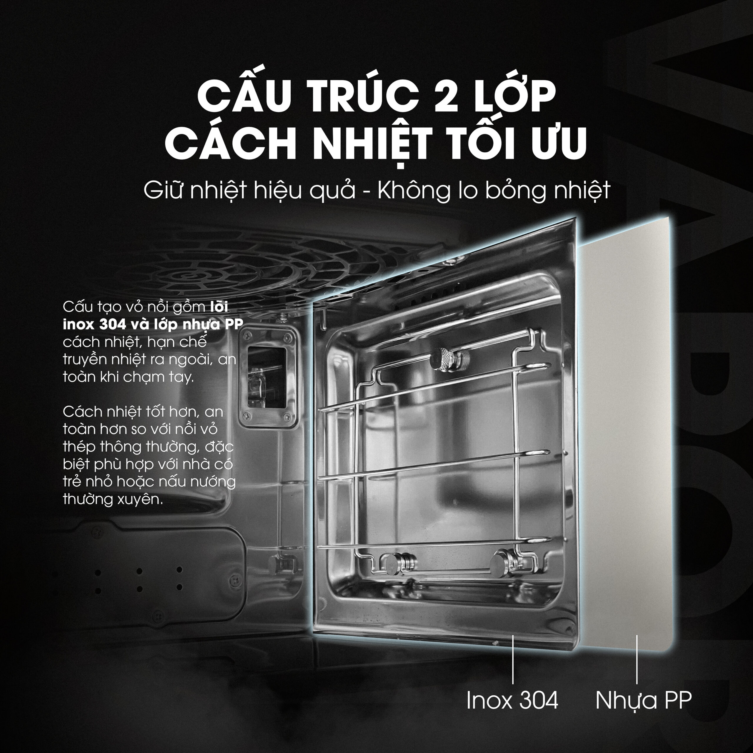 Nồi chiên hơi nước Kalite Vapor 4in1, 8 chế độ nấu tự động - Ảnh 3