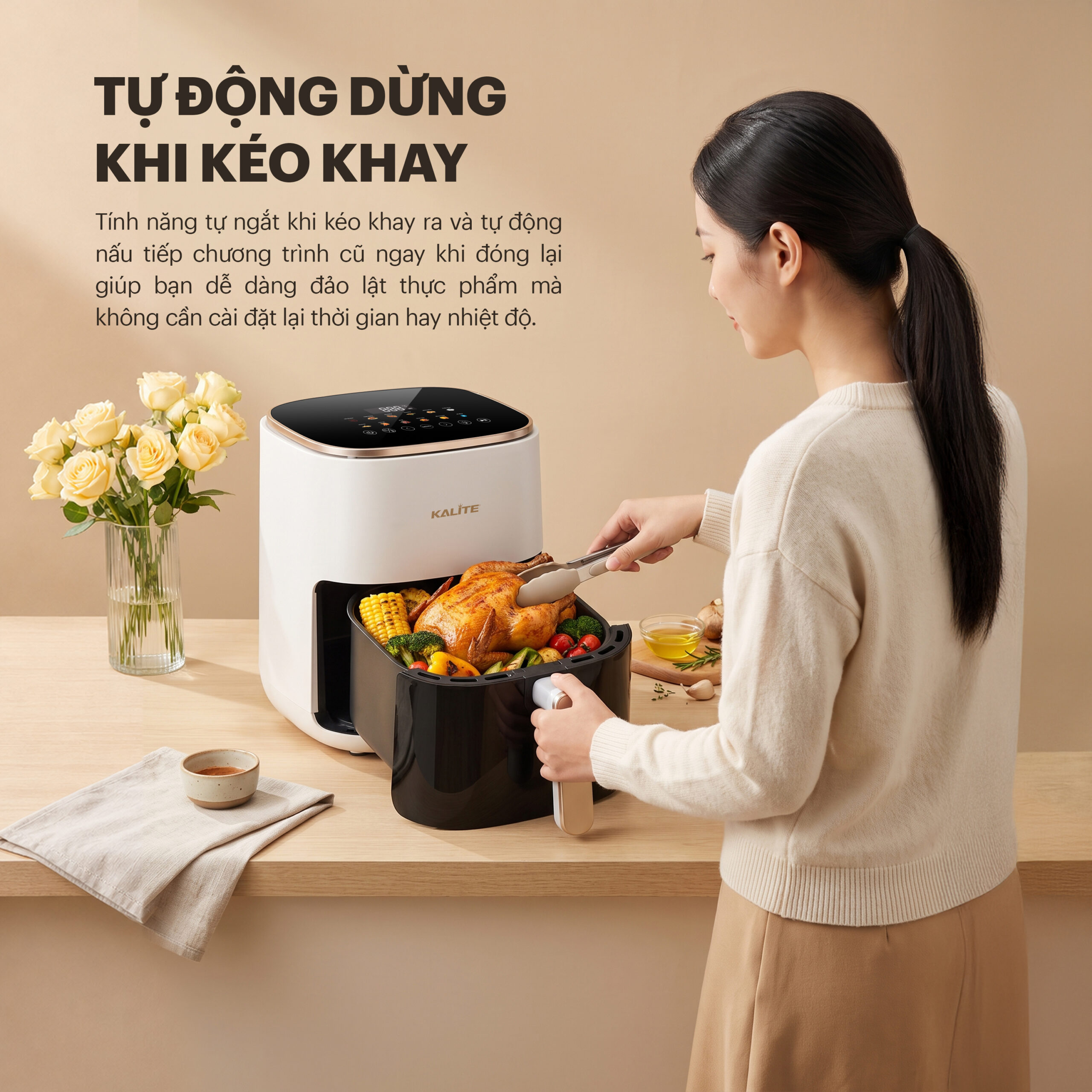 Nồi chiên không dầu 6L Kalite KL6100 – Chiên nướng ít dầu, nấu ăn tiện lợi (Hàng trả bảo hành) (Bản sao) - Ảnh 7
