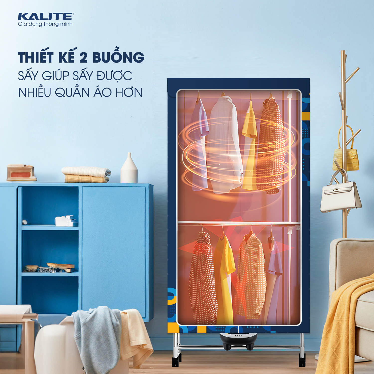 Tủ sấy quần áo đa năng KALITE KL6660 diệt khuẩn nấm mốc - Ảnh 5