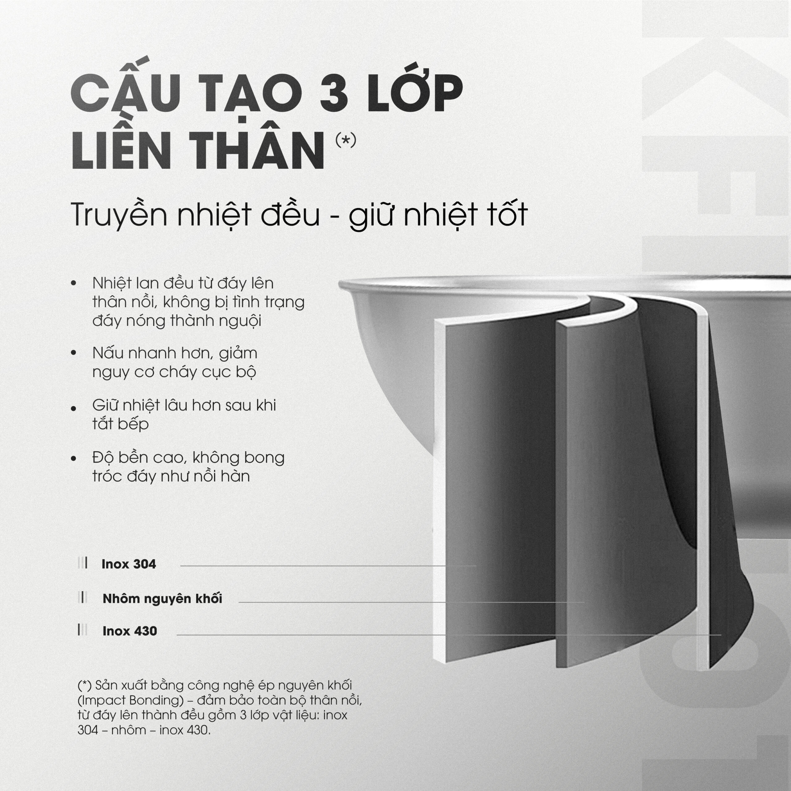 Chảo rán inox liền khối KALITE KFP2401 - Vung kính chịu lực - Ảnh 3