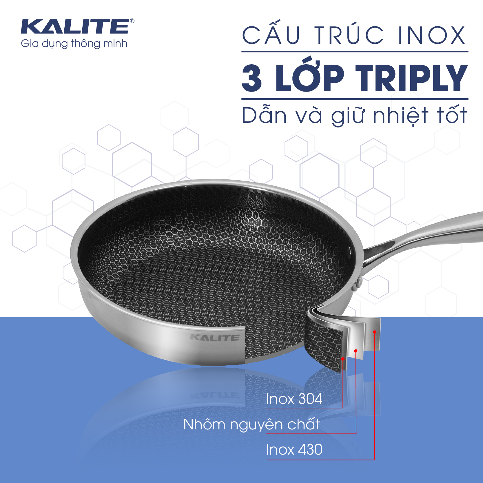 Chảo KALITE KL-326 inox 3 lớp triply - dẫn và giữ nhiệt tốt - Ảnh 10