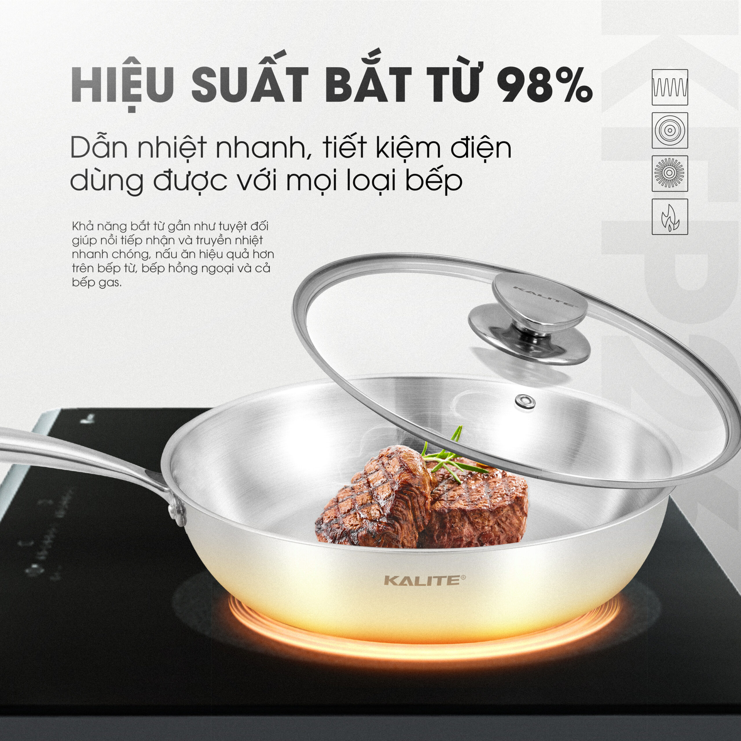 Chảo rán inox liền khối cao cấp KALITE KFP2603 - Size 26cm - Ảnh 7