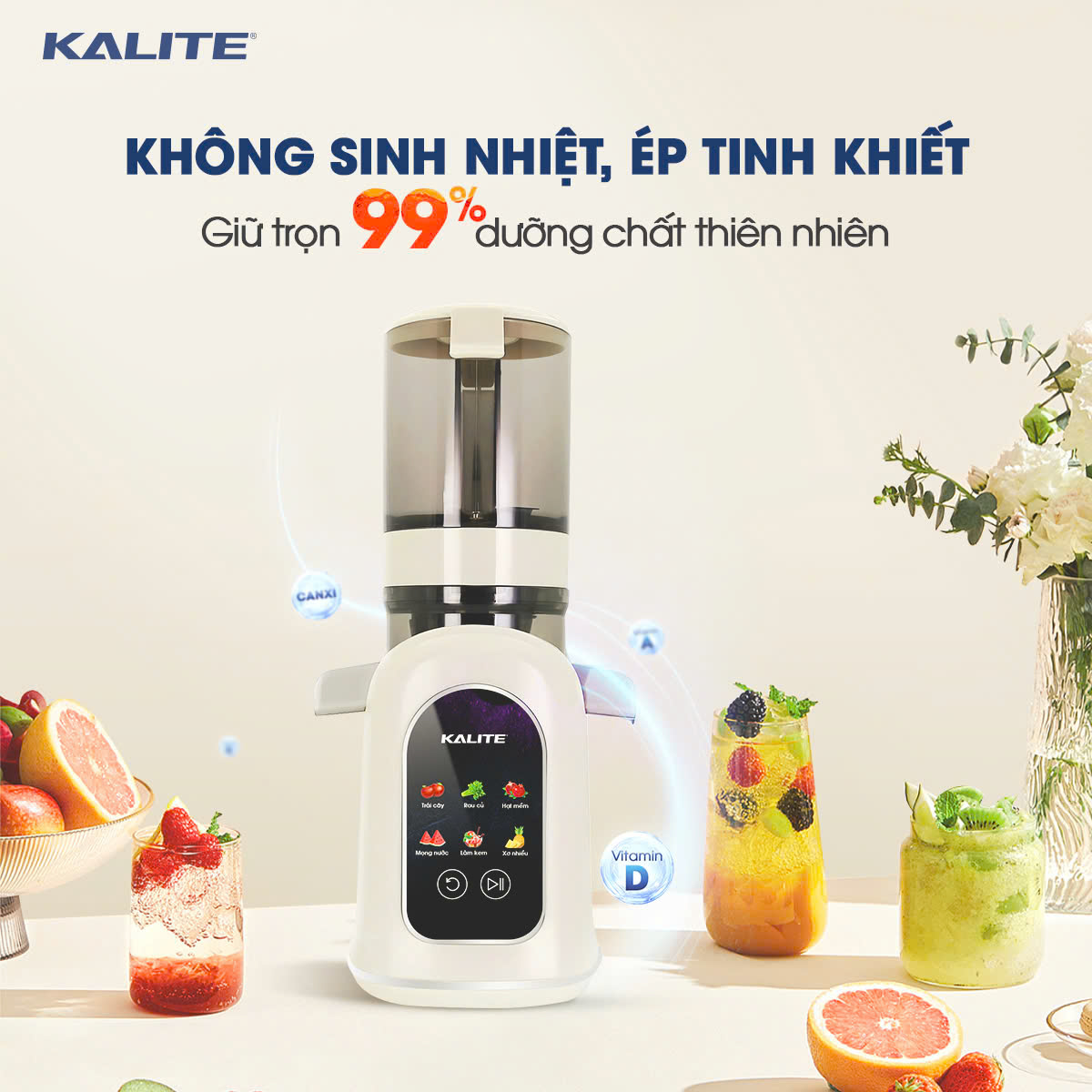 Máy ép chậm Kalite KSJ569 ép kiệt bã 99% tích hợp làm kem - Ảnh 4