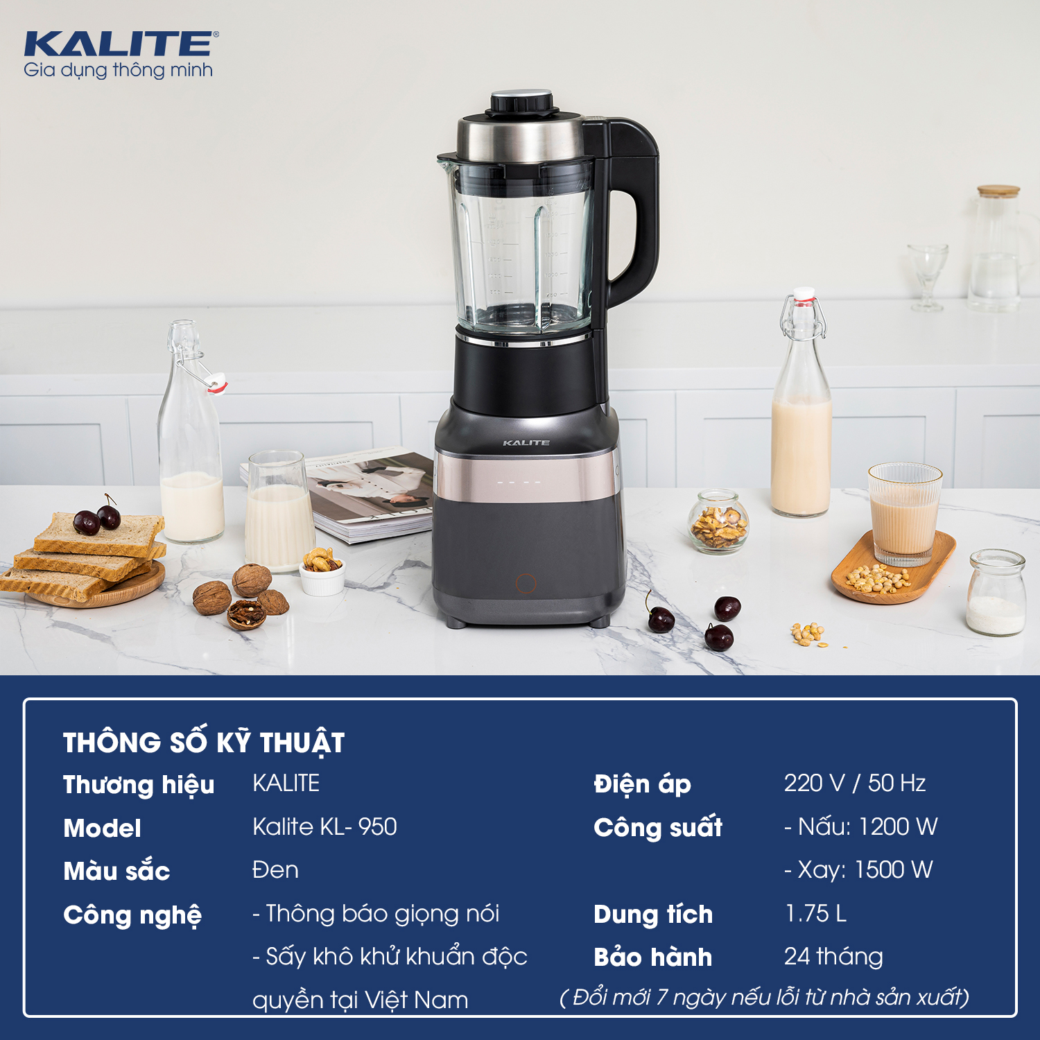 Máy làm sữa hạt KALITE KL-950 cao cấp - Ảnh 2