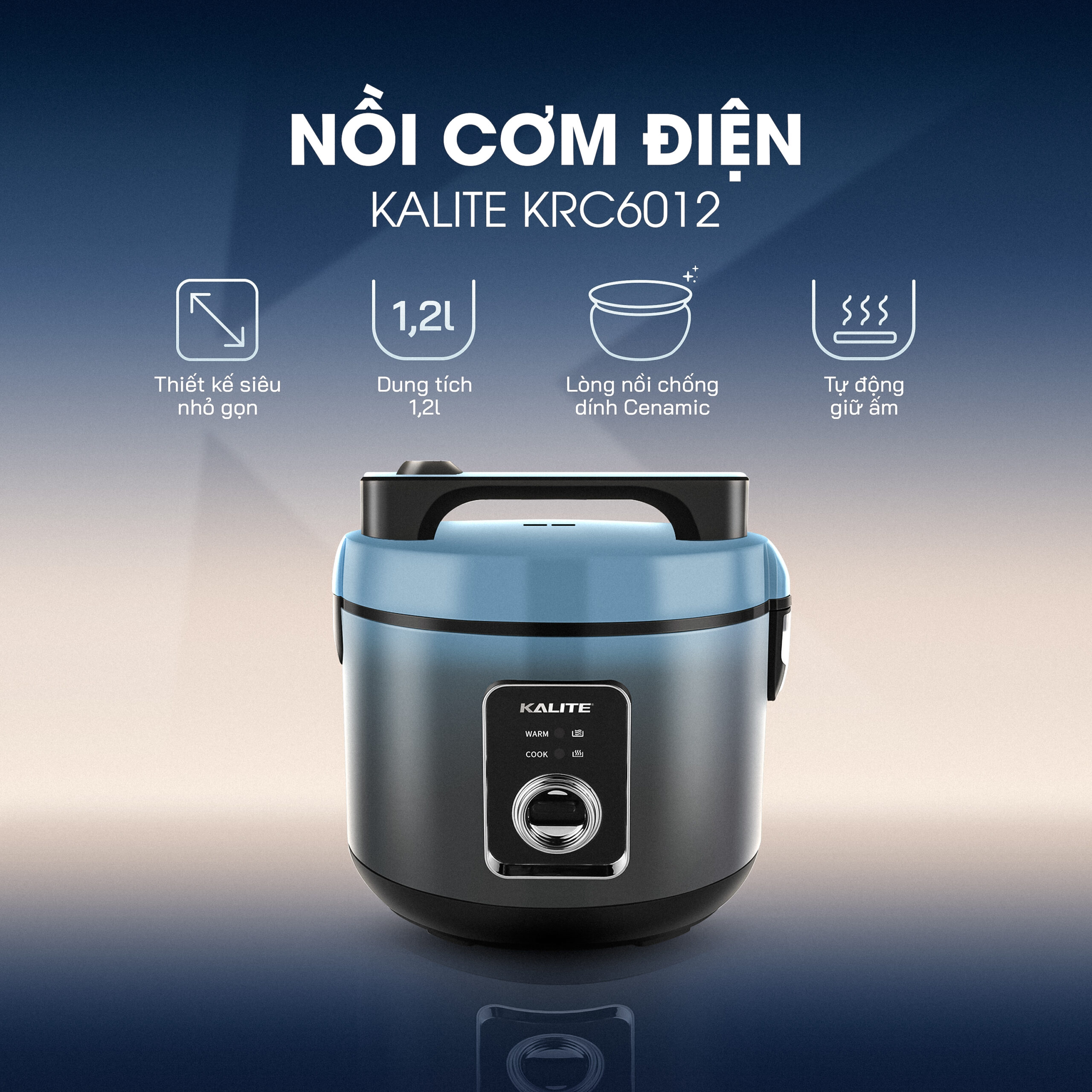 Nồi cơm điện KALITE KRC6012 chống dính Ceramic cao cấp - Ảnh 2