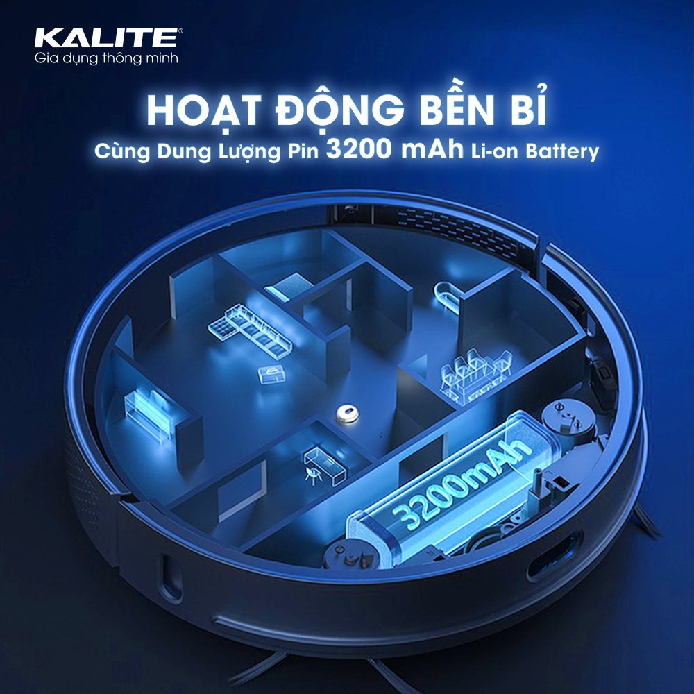 Robot hút bụi lau nhà Kalite KVC2171 cảm biến đa hướng - Ảnh 3