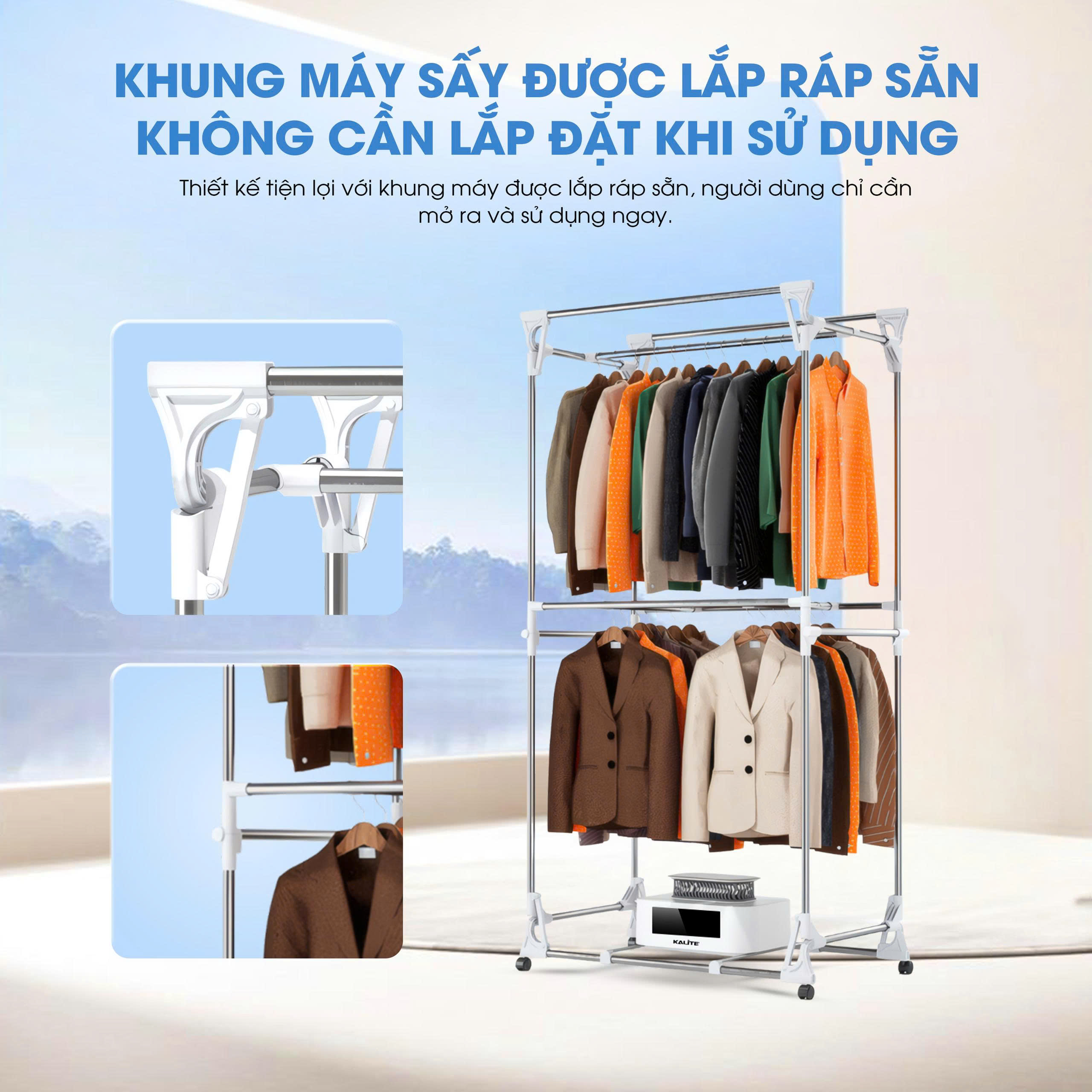 Tủ sấy quần áo KALITE KSD28, dung tích 600L, sấy khô nhanh - Ảnh 6