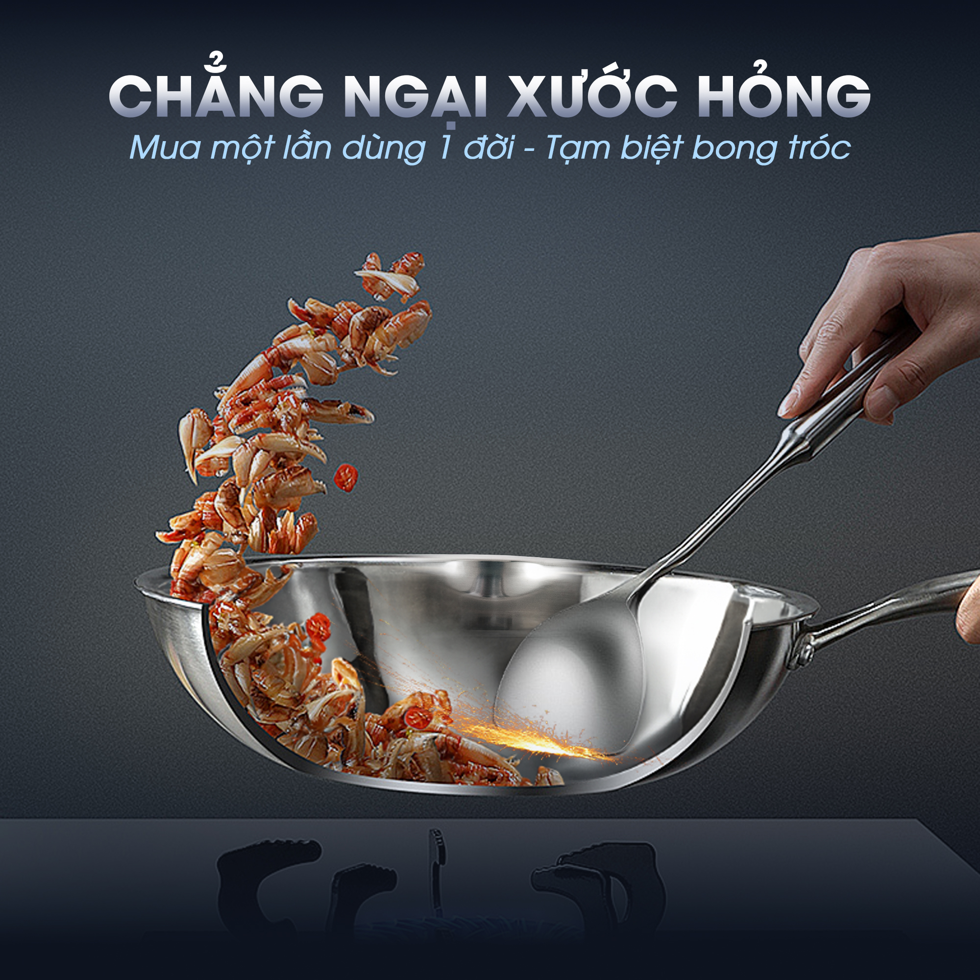 Chảo inox nguyên khối TRIPRO KALITE KL826 26cm - Ảnh 6
